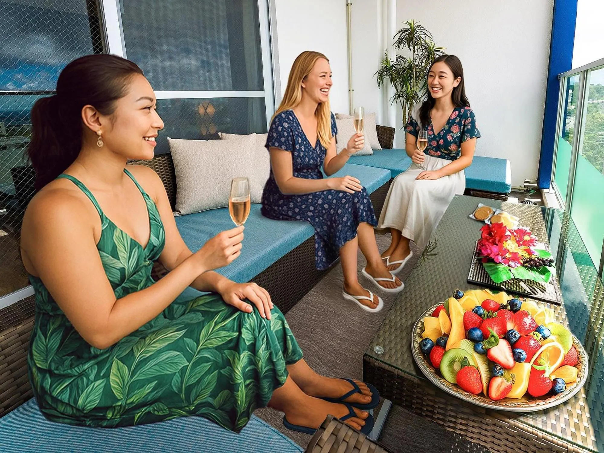 Balcony/Terrace in Zoe Resort The Sunset Village Okinawa Chatan