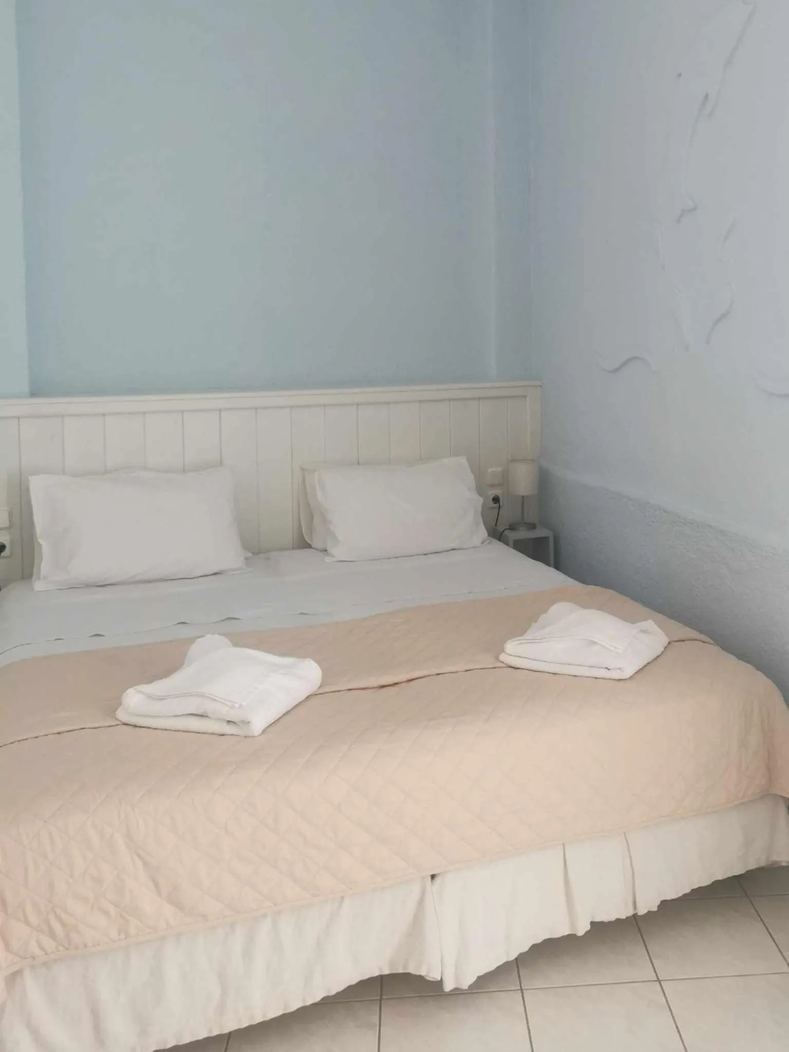 Bed in Naiades Almiros Hotel