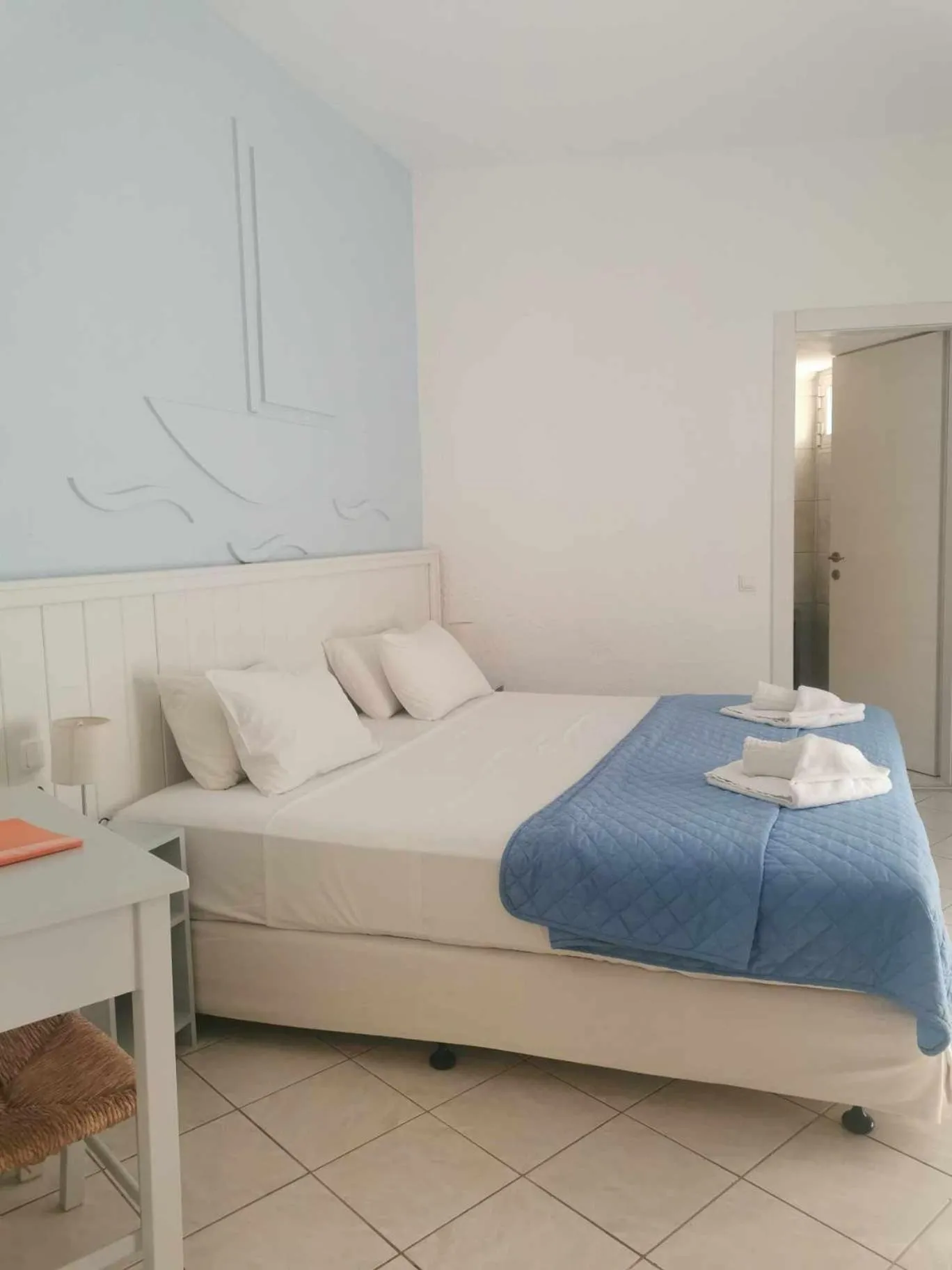 Bed in Naiades Almiros Hotel