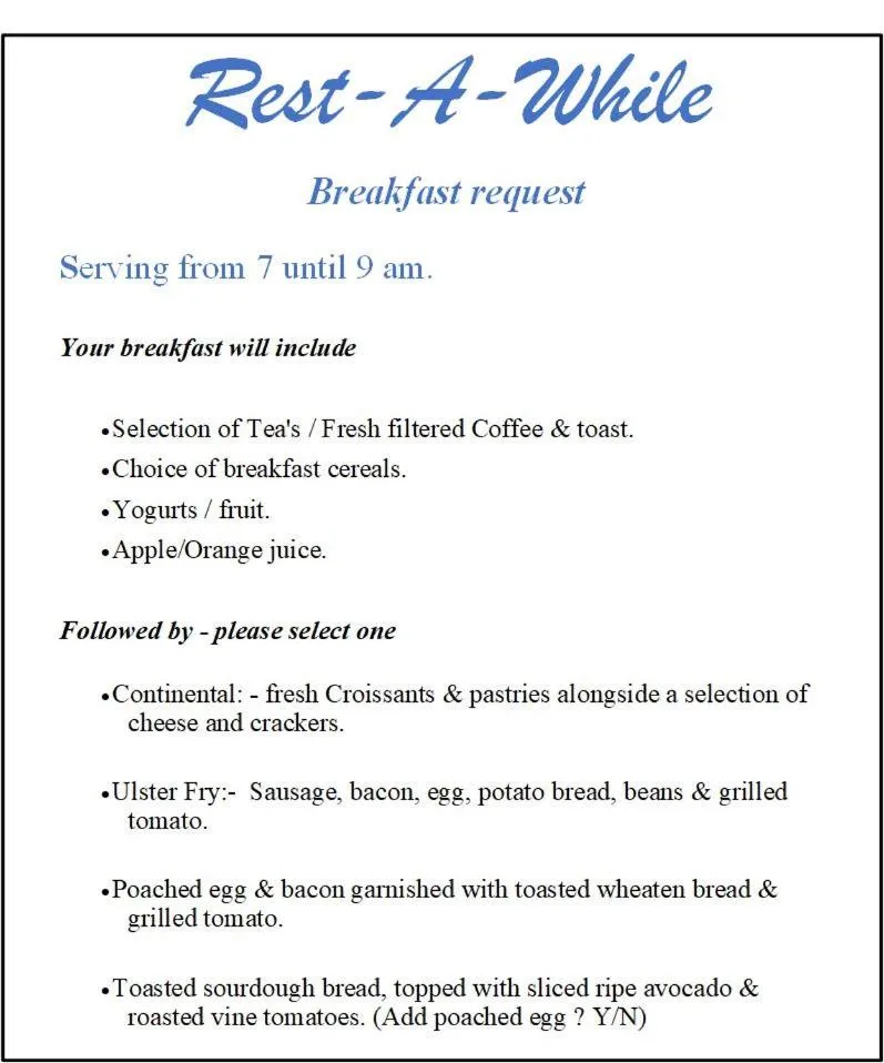 Food and drinks in Rest a While