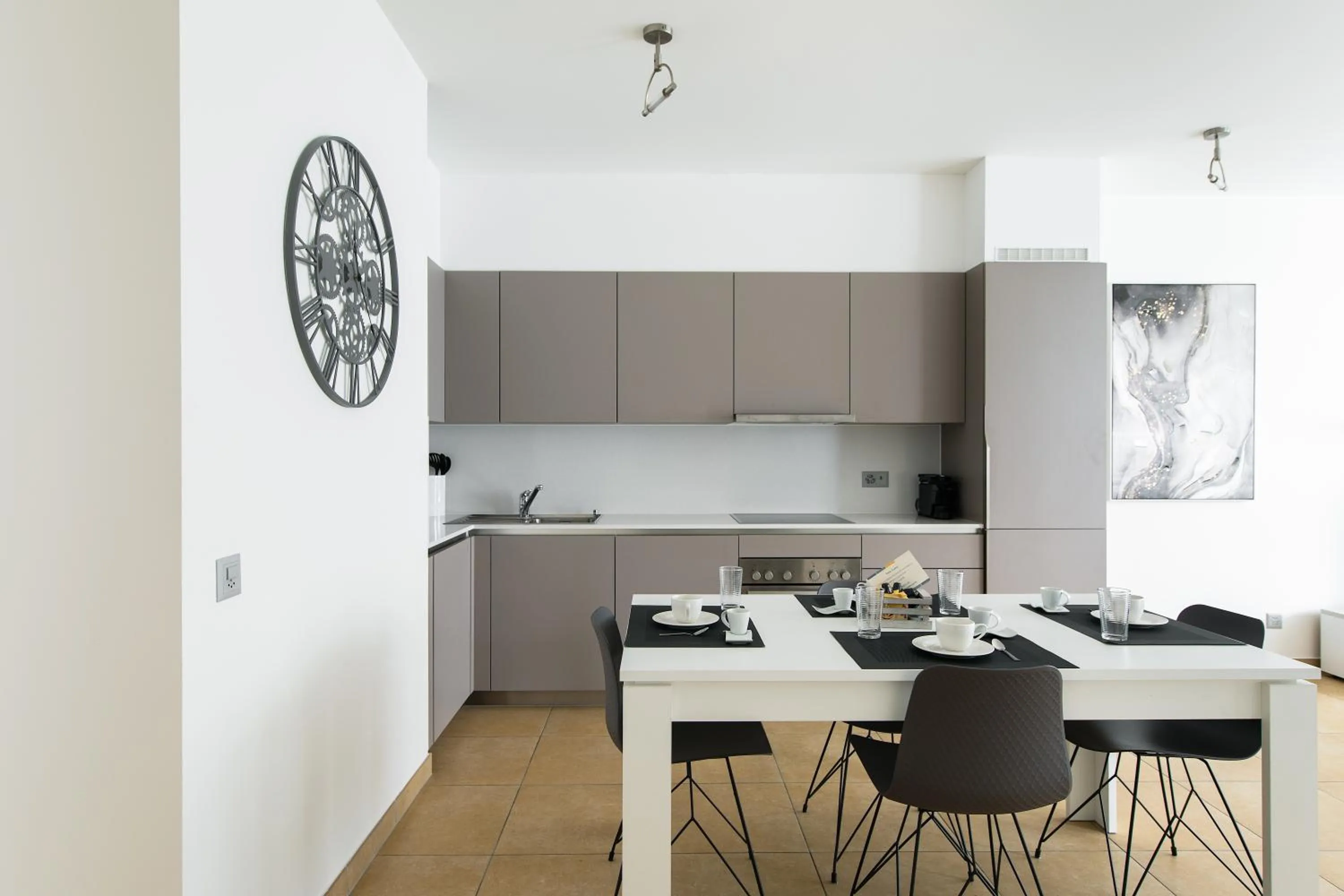 Kitchen or kitchenette in Prestige Apartments by Quokka 360 - spacious flats with terraces