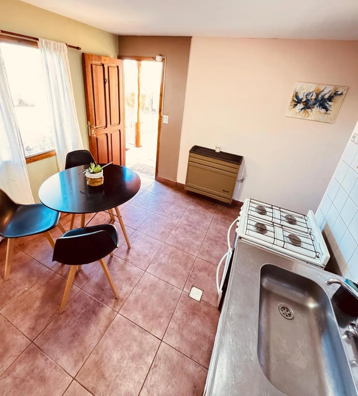 Kitchen or kitchenette in Cabañas y Hostel I Keu Ken