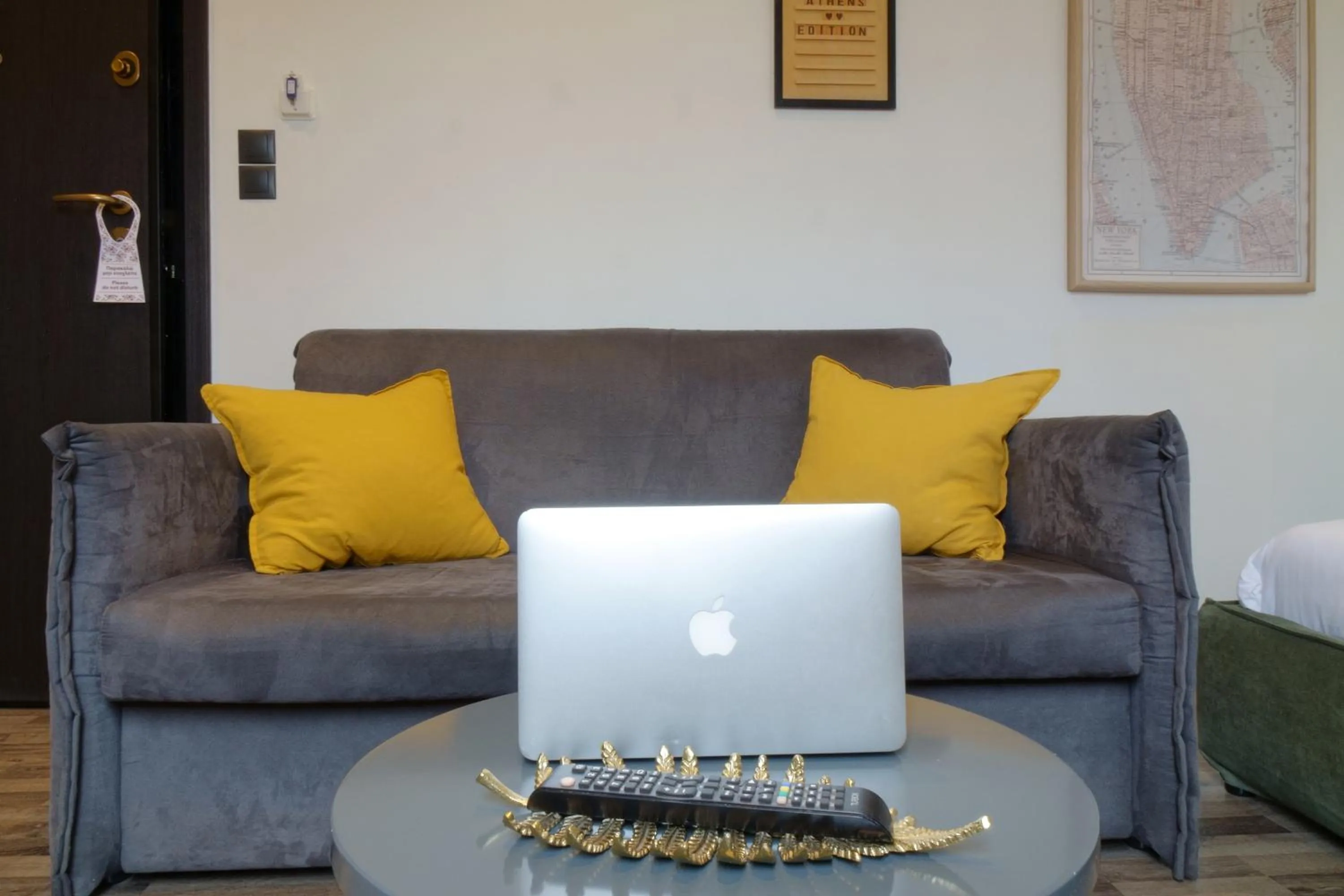 Seating area in The Athens Version Luxury Suites