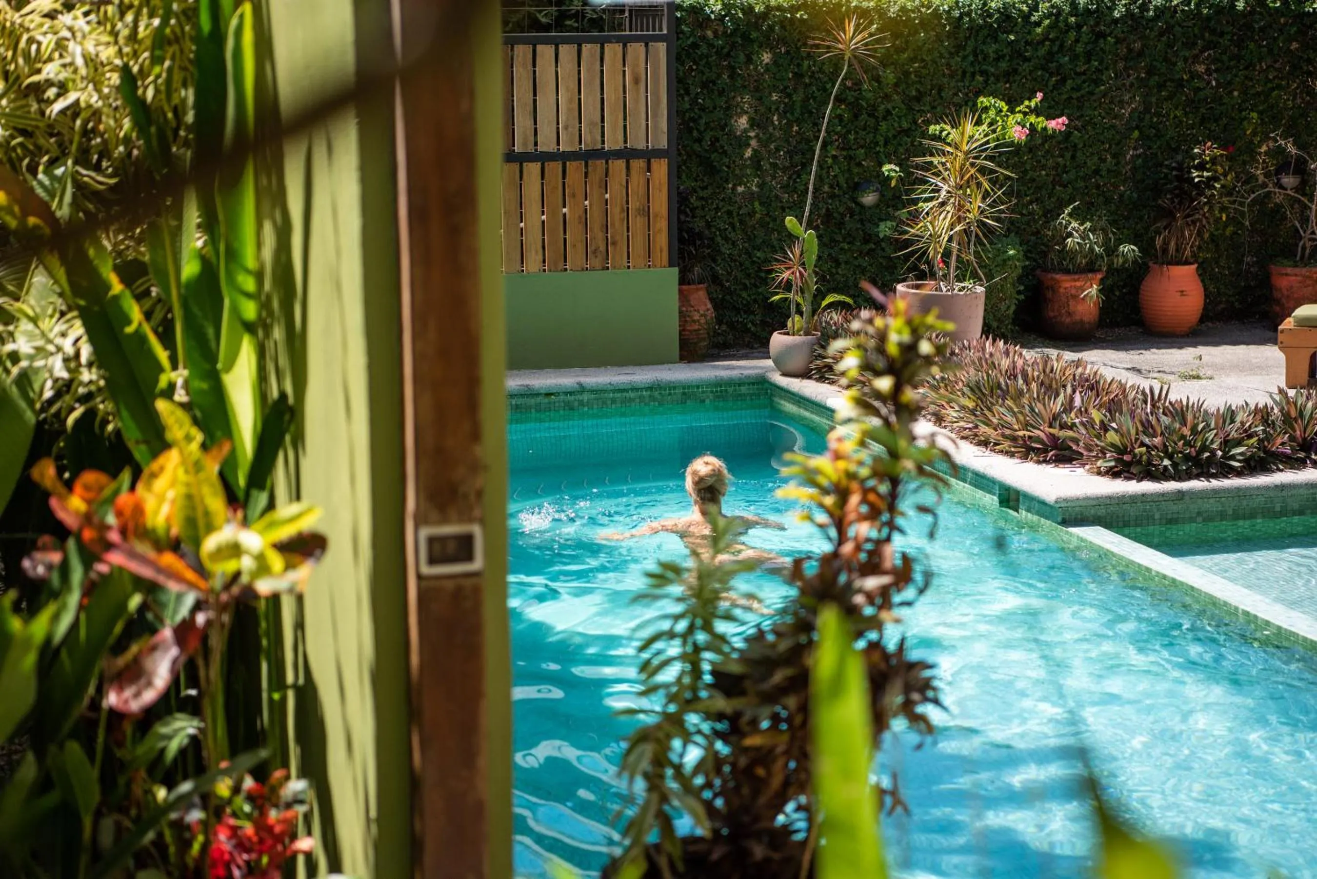 Pool view in Nautilus Surf & Yoga Villas Santa Teresa