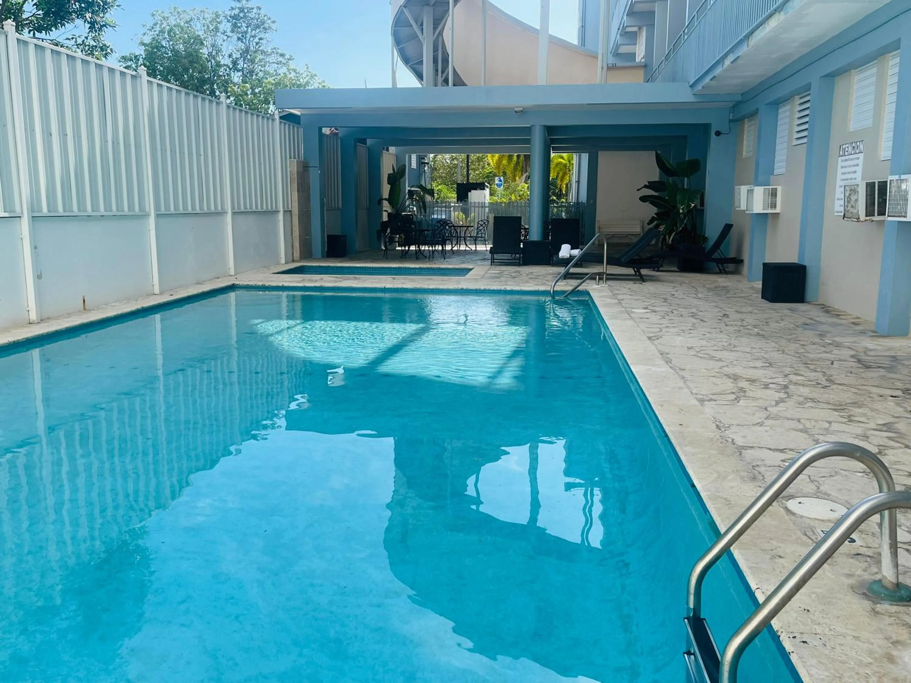 Pool view in Parador Boquemar