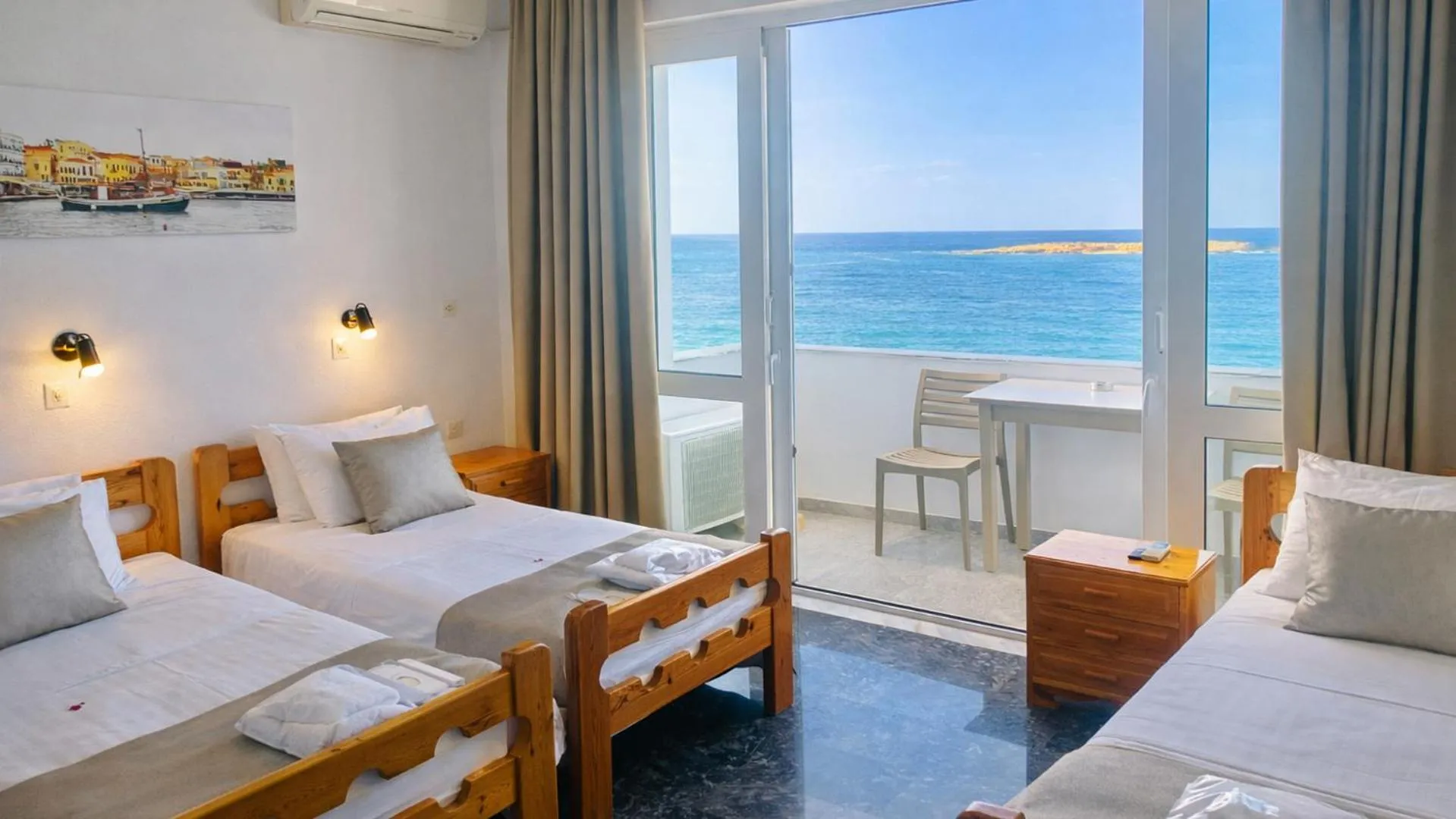 View (from property/room), Bed in Klinakis Beach Hotel