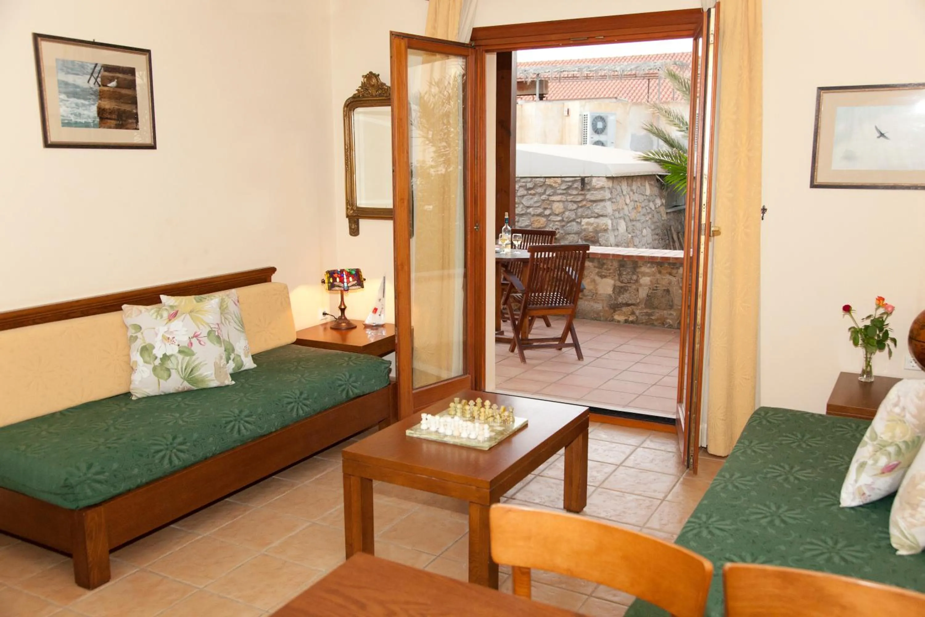 Seating area in Mylos Hotel Apartments