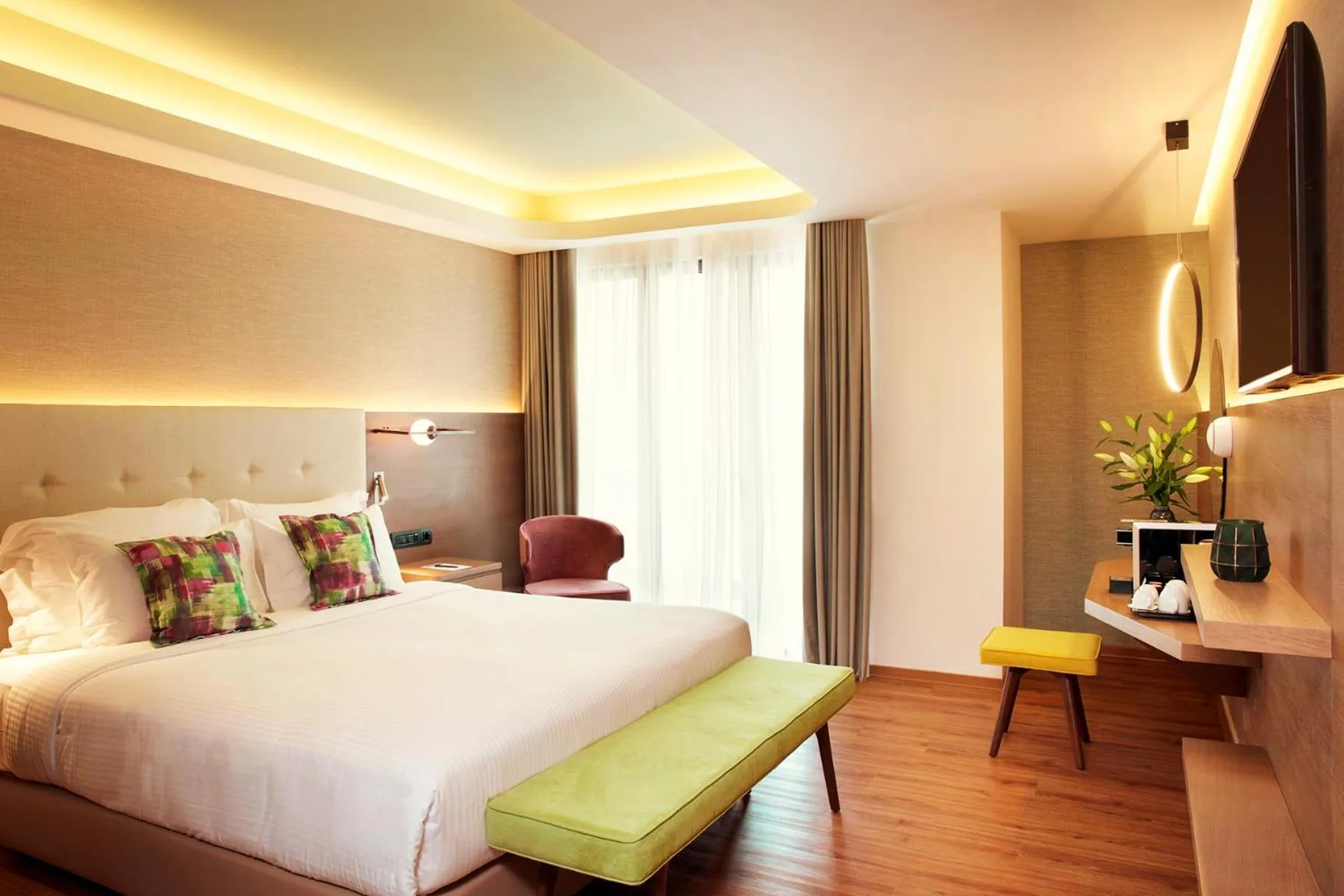 Bed in Zeus Essence Wyndham Athens Residence