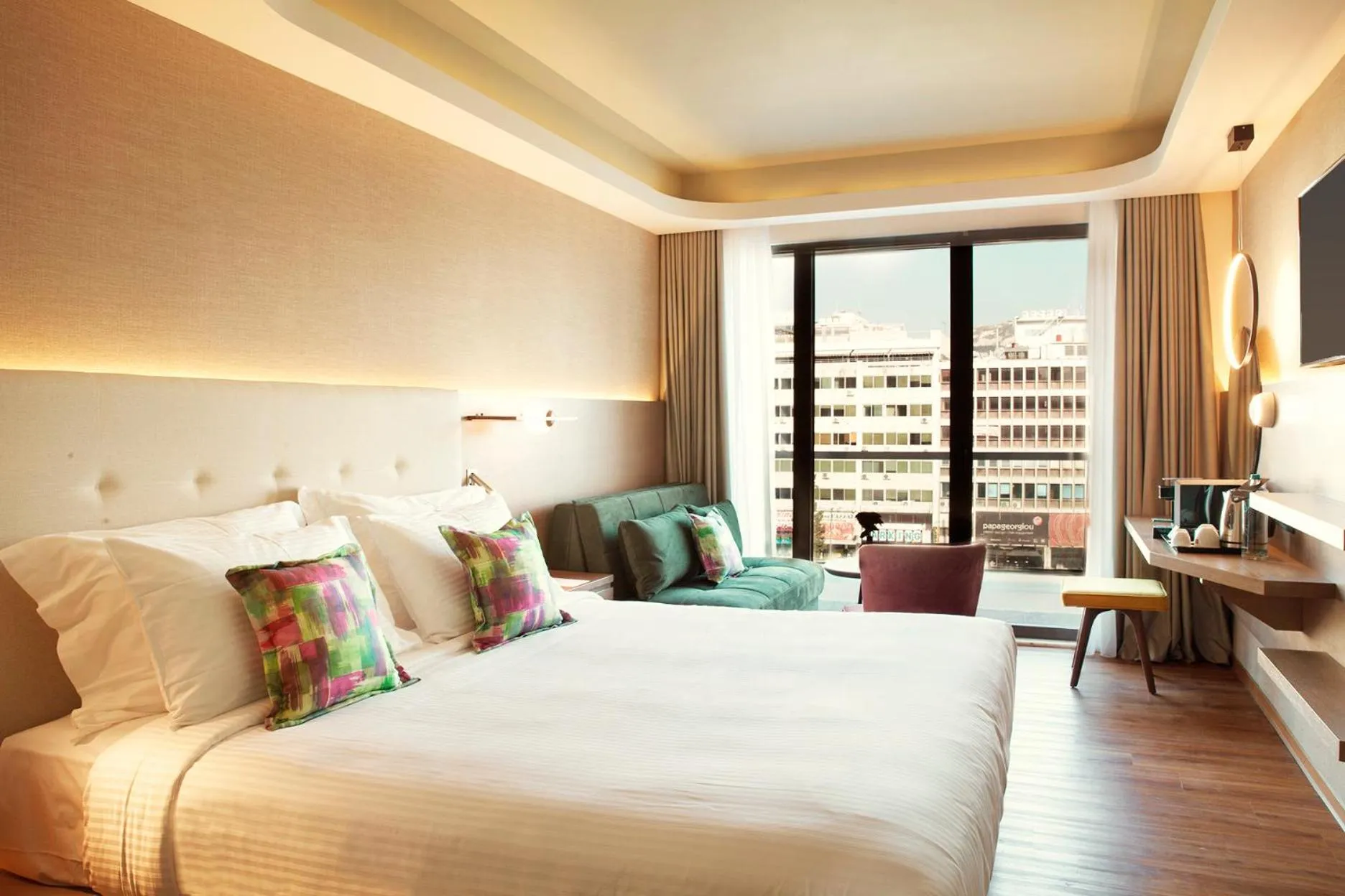 Bed in Zeus Essence Wyndham Athens Residence