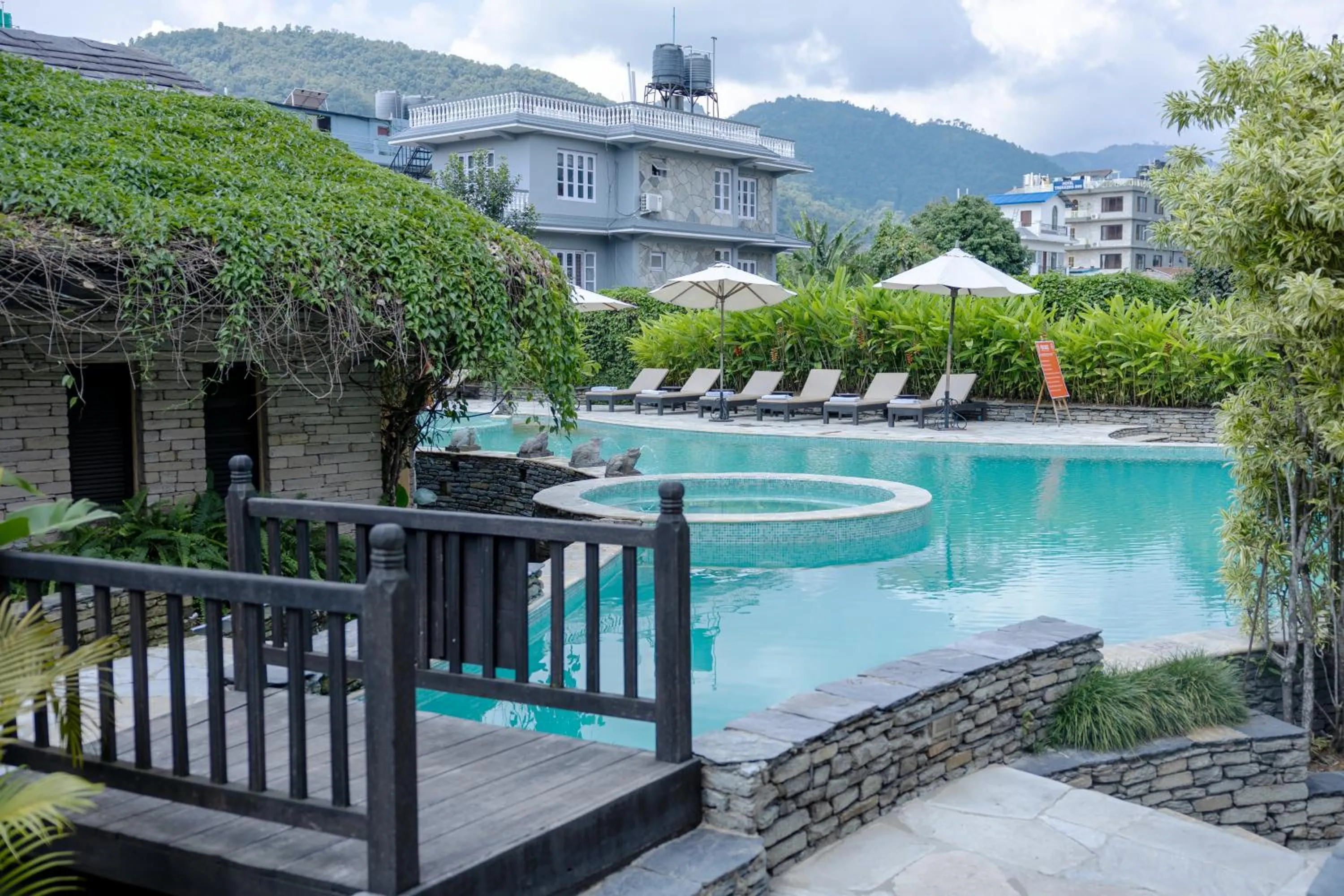 Pool view in Temple Tree Resort & Spa, Pokhara