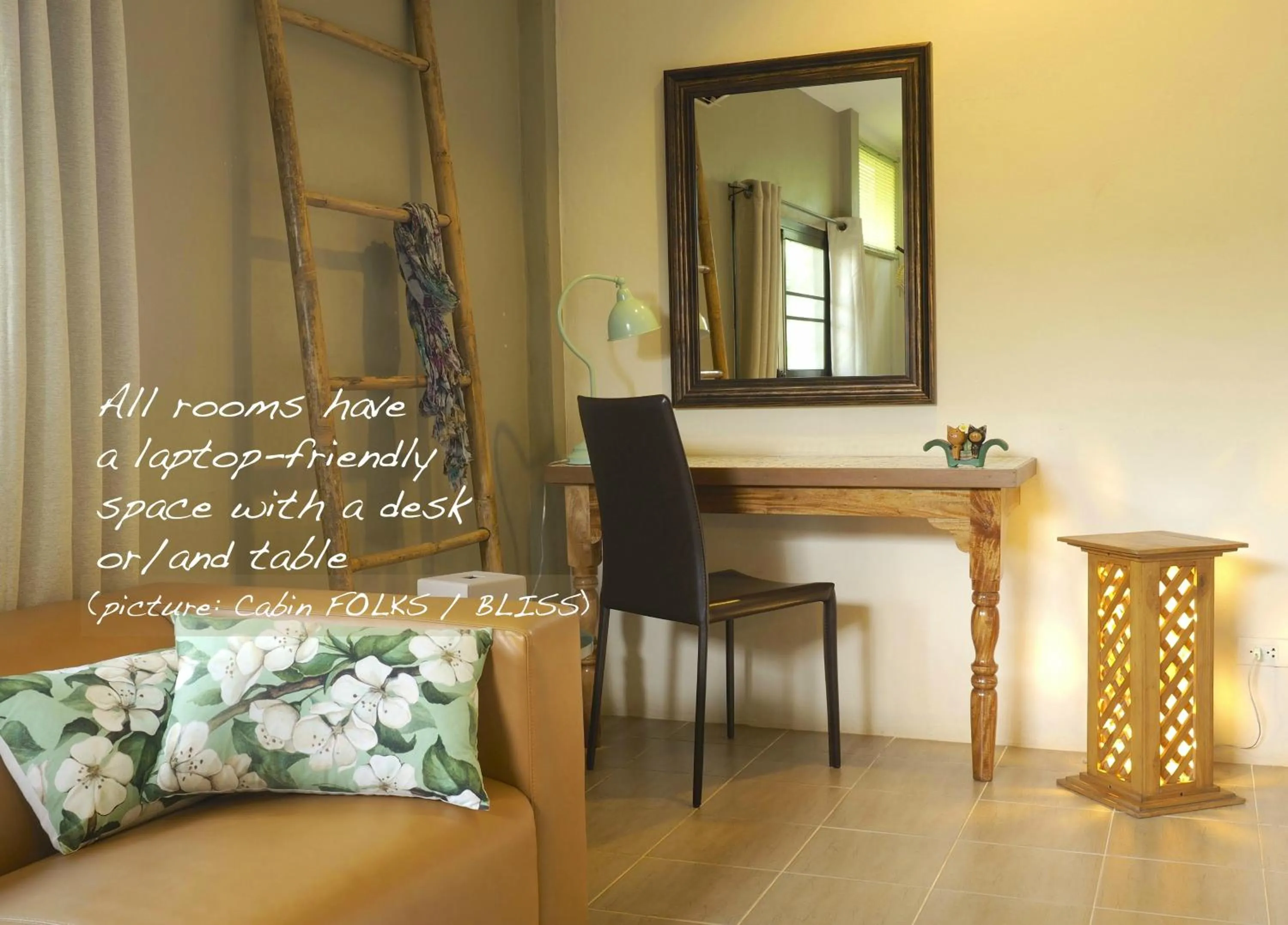 Seating area in Escape-Cabins