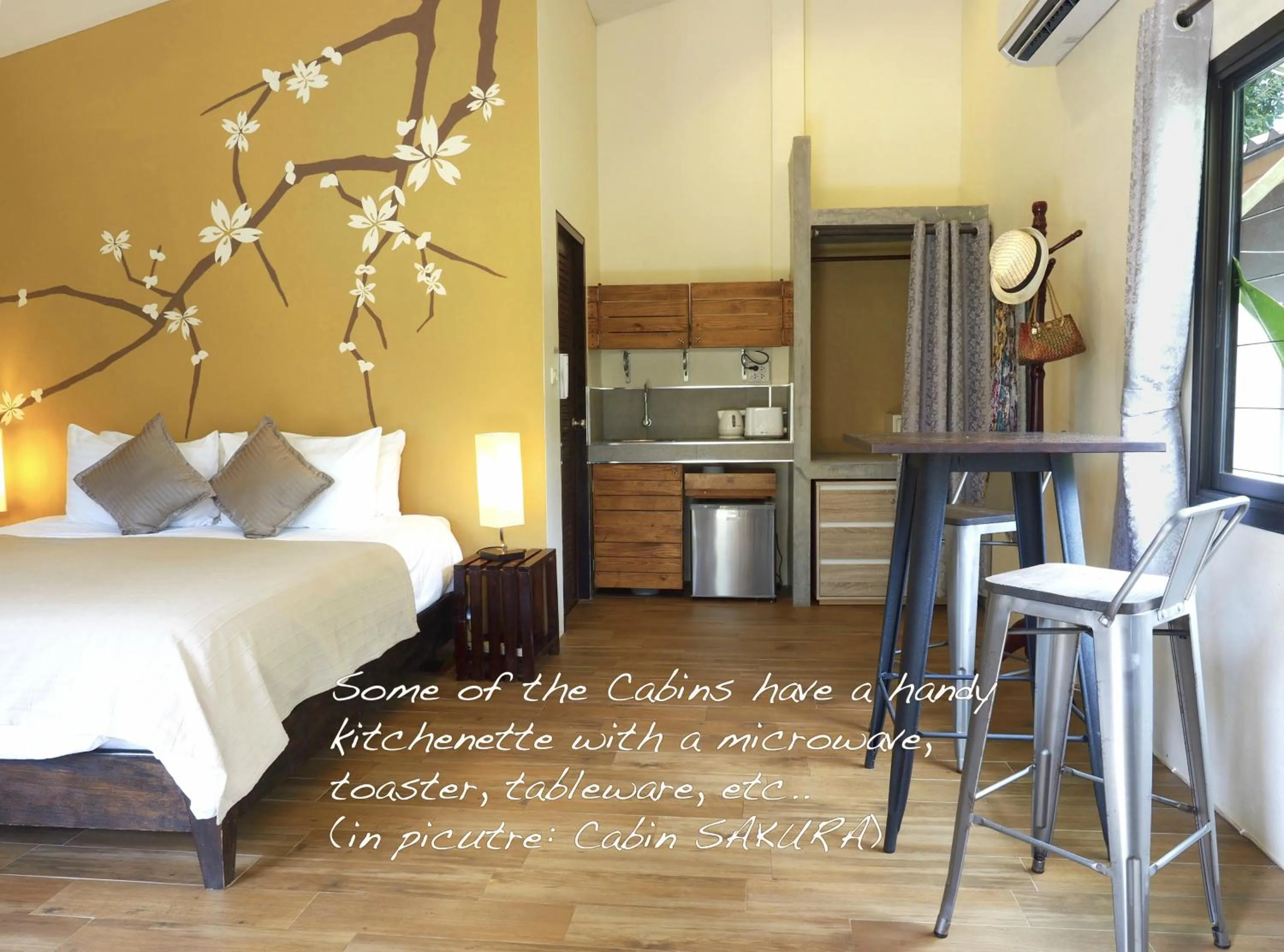 Kitchen or kitchenette, Bed in Escape-Cabins