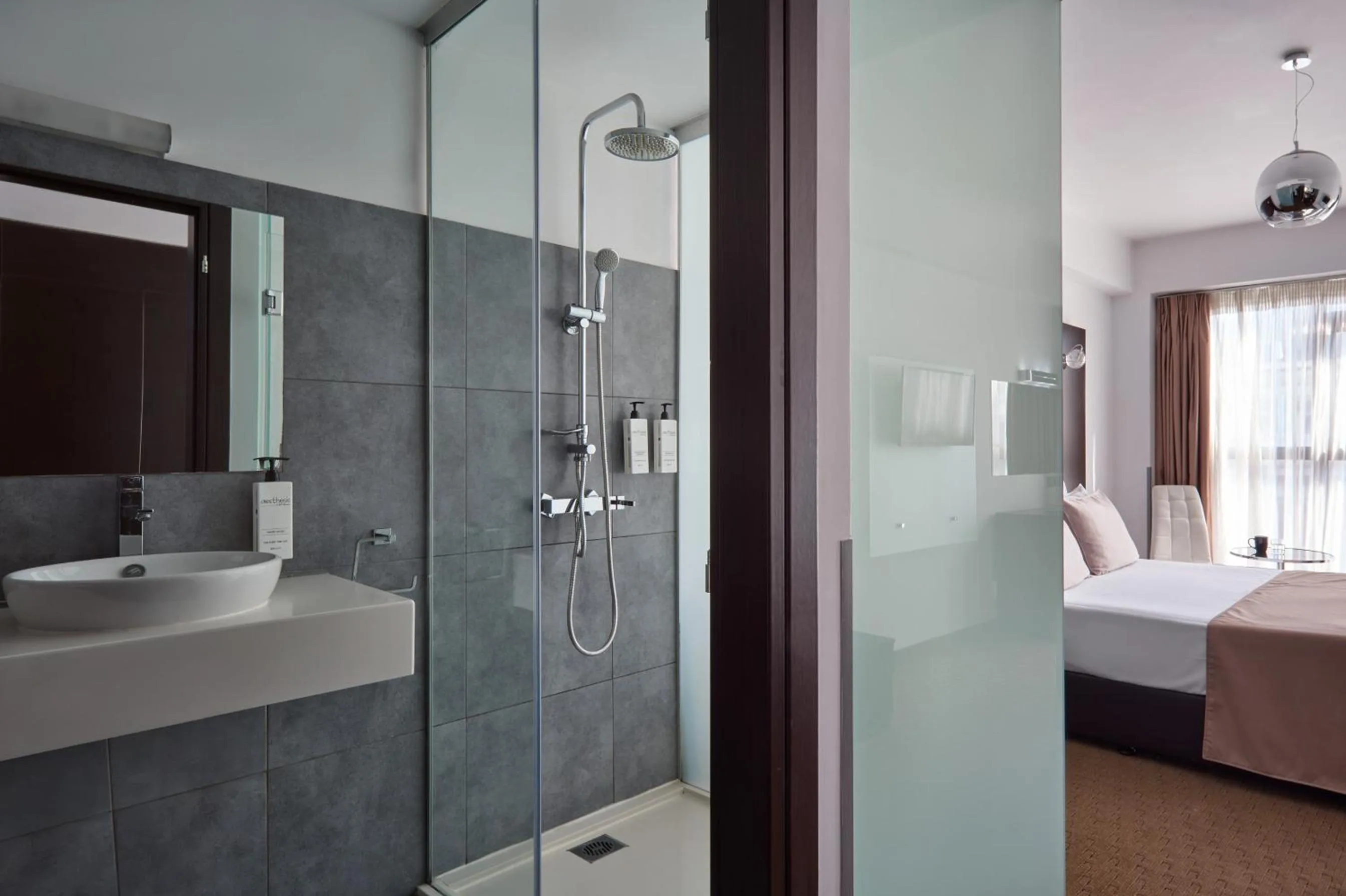 Shower, Bed in Breeze Boutique Athens by Prima Hotels