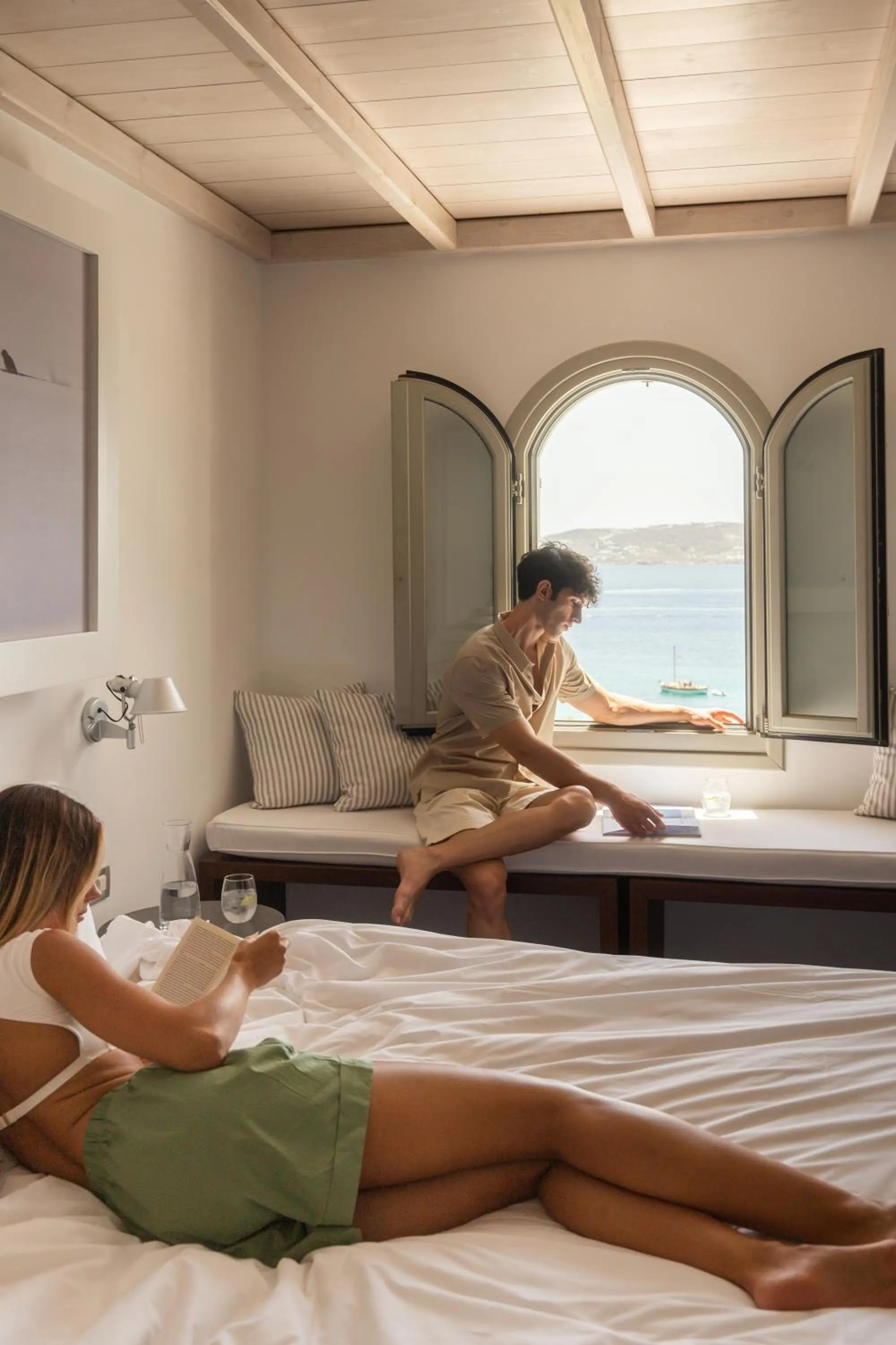 View (from property/room), Bed in Grace Mykonos