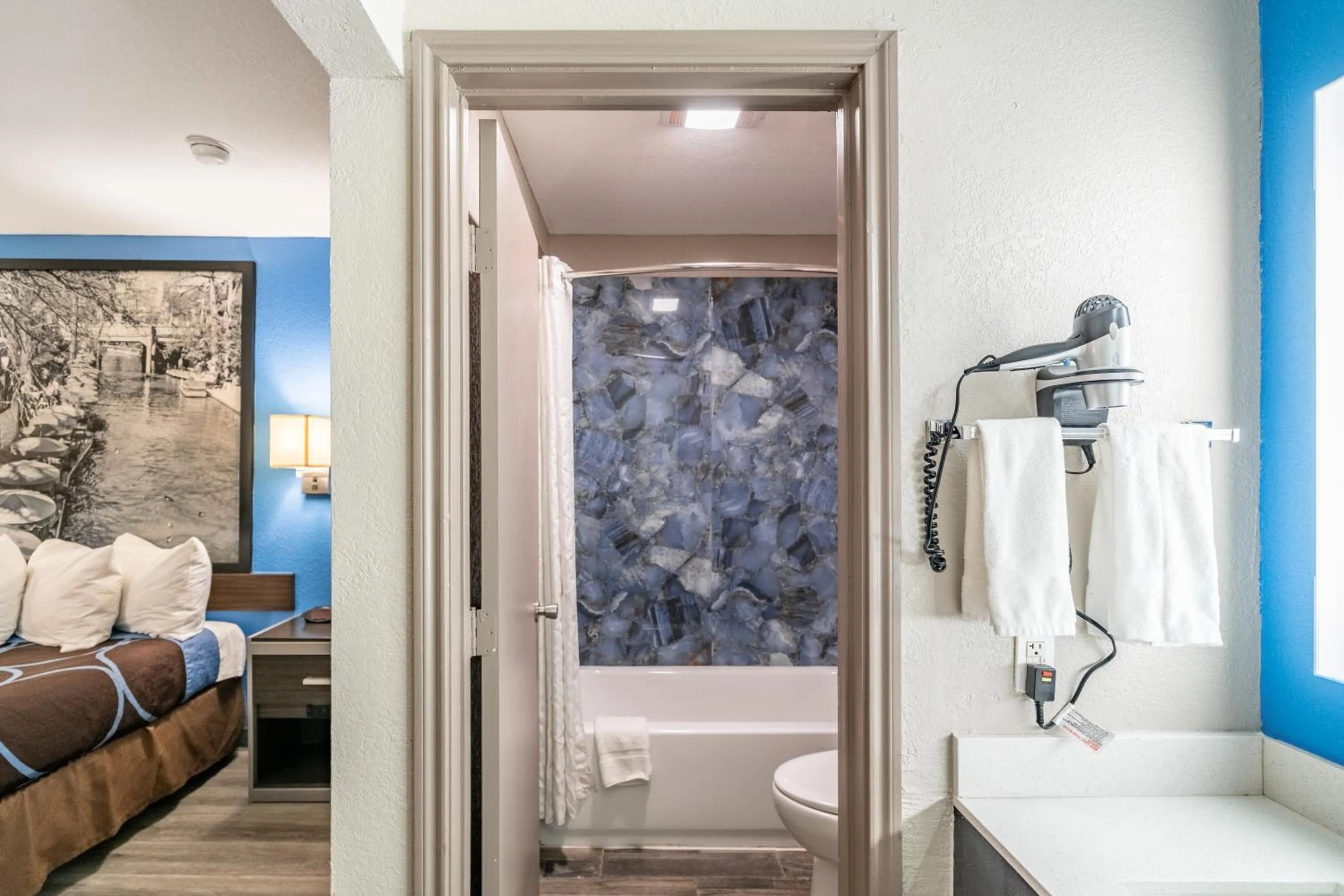 Bathroom in Super 8 by Wyndham San Antonio/Riverwalk Area