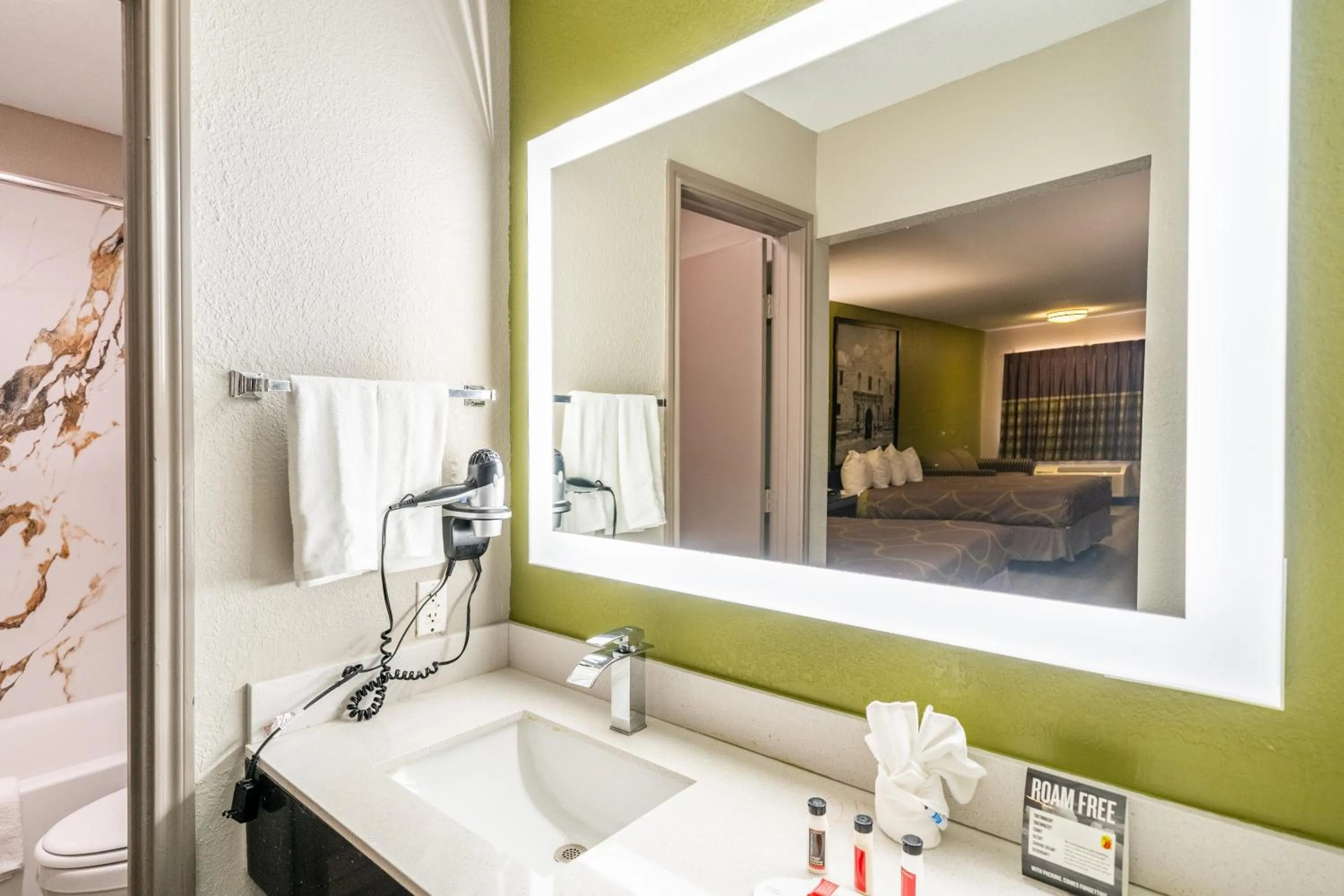 Bathroom in Super 8 by Wyndham San Antonio/Riverwalk Area