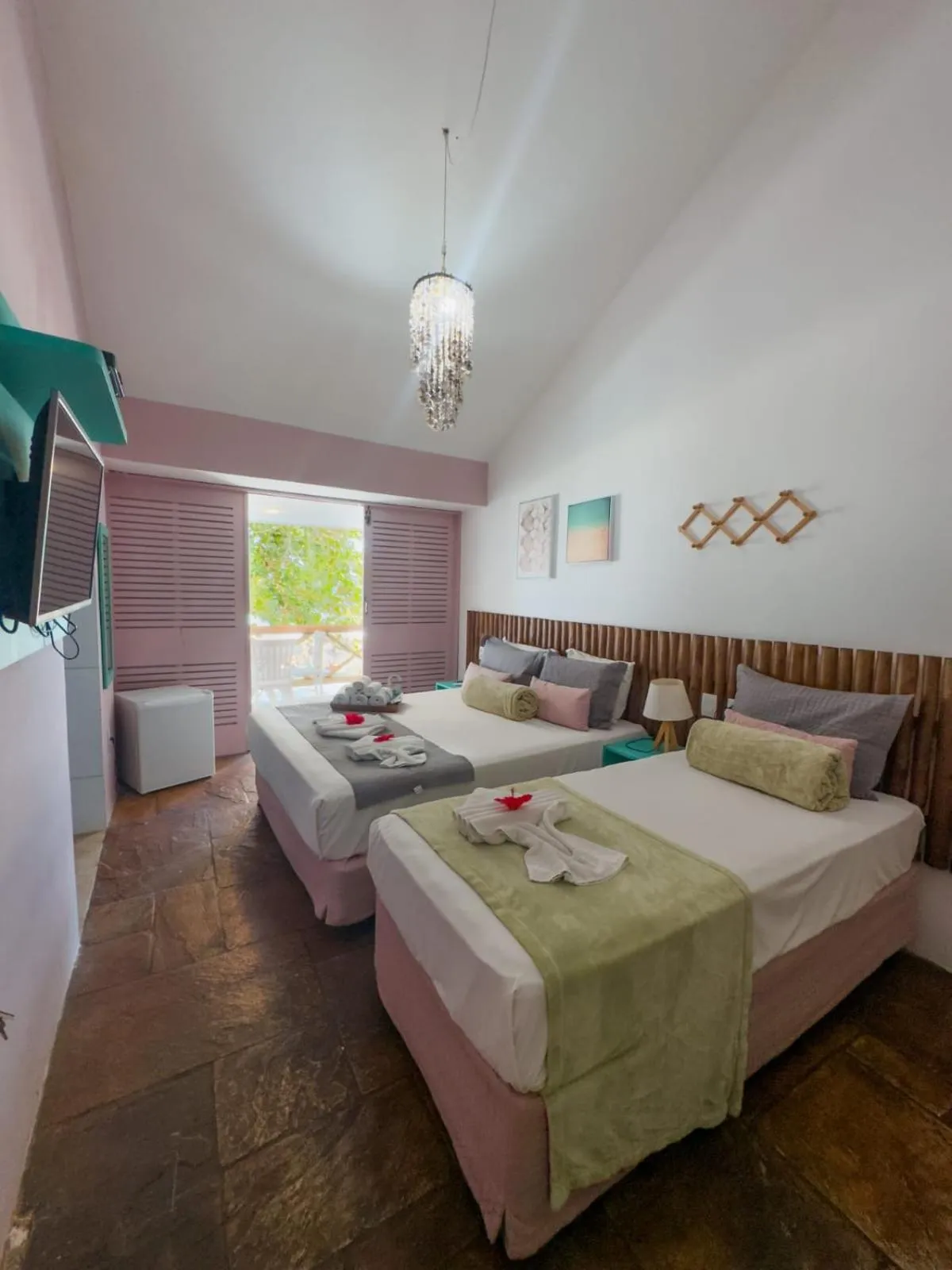 Bed in Pousada Meraki Beach