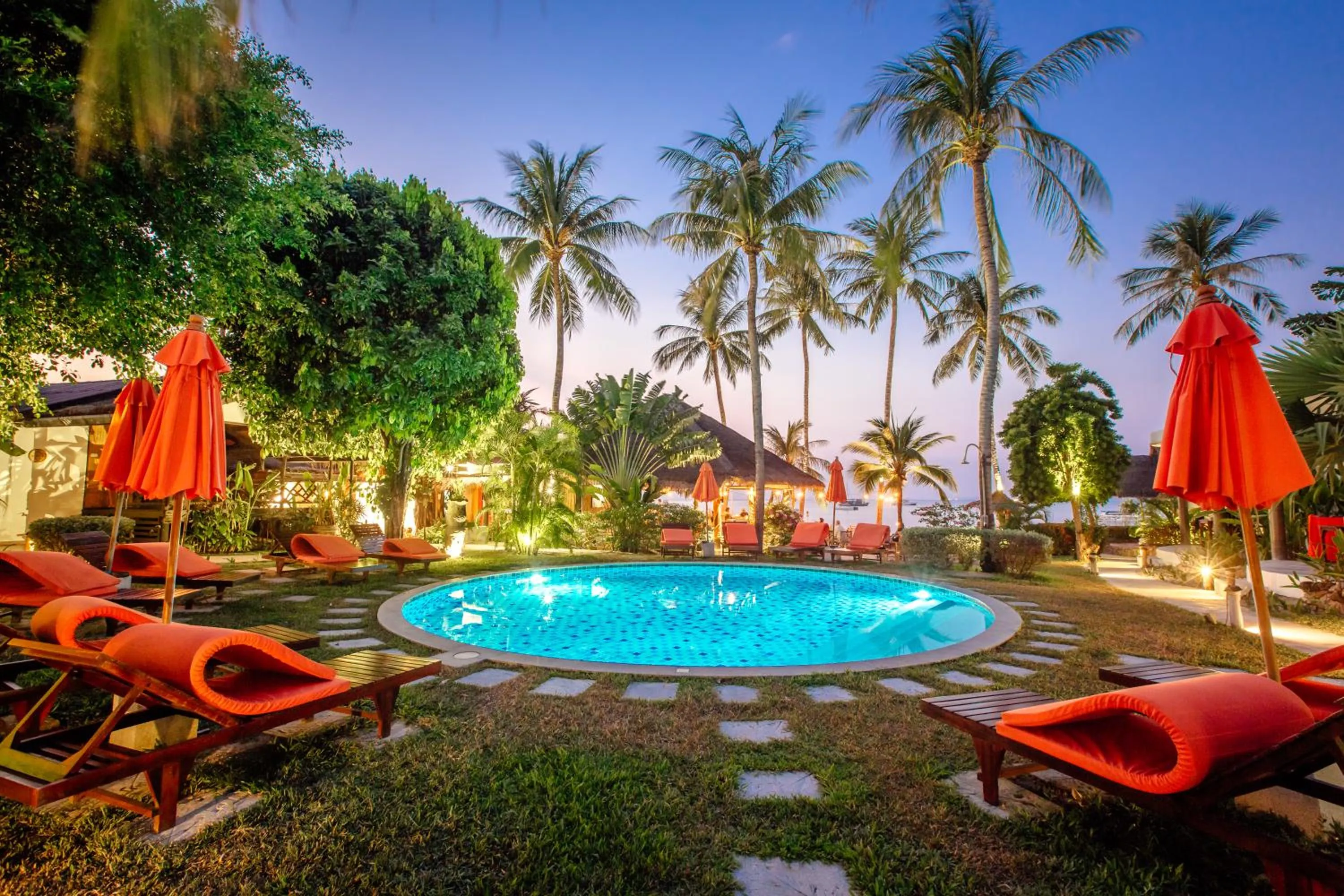 Pool view in Secret Garden Beach Resort