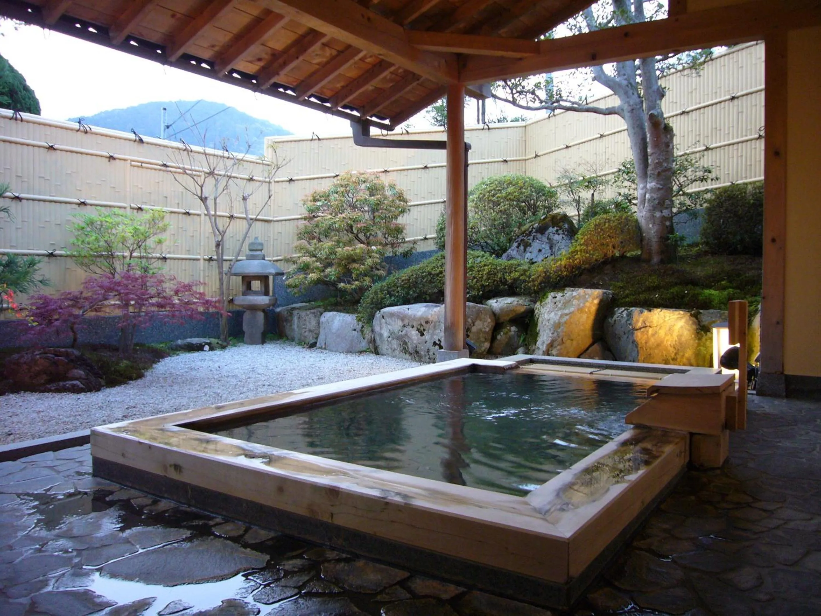 Open Air Bath in Japanese Ryokan Seryo