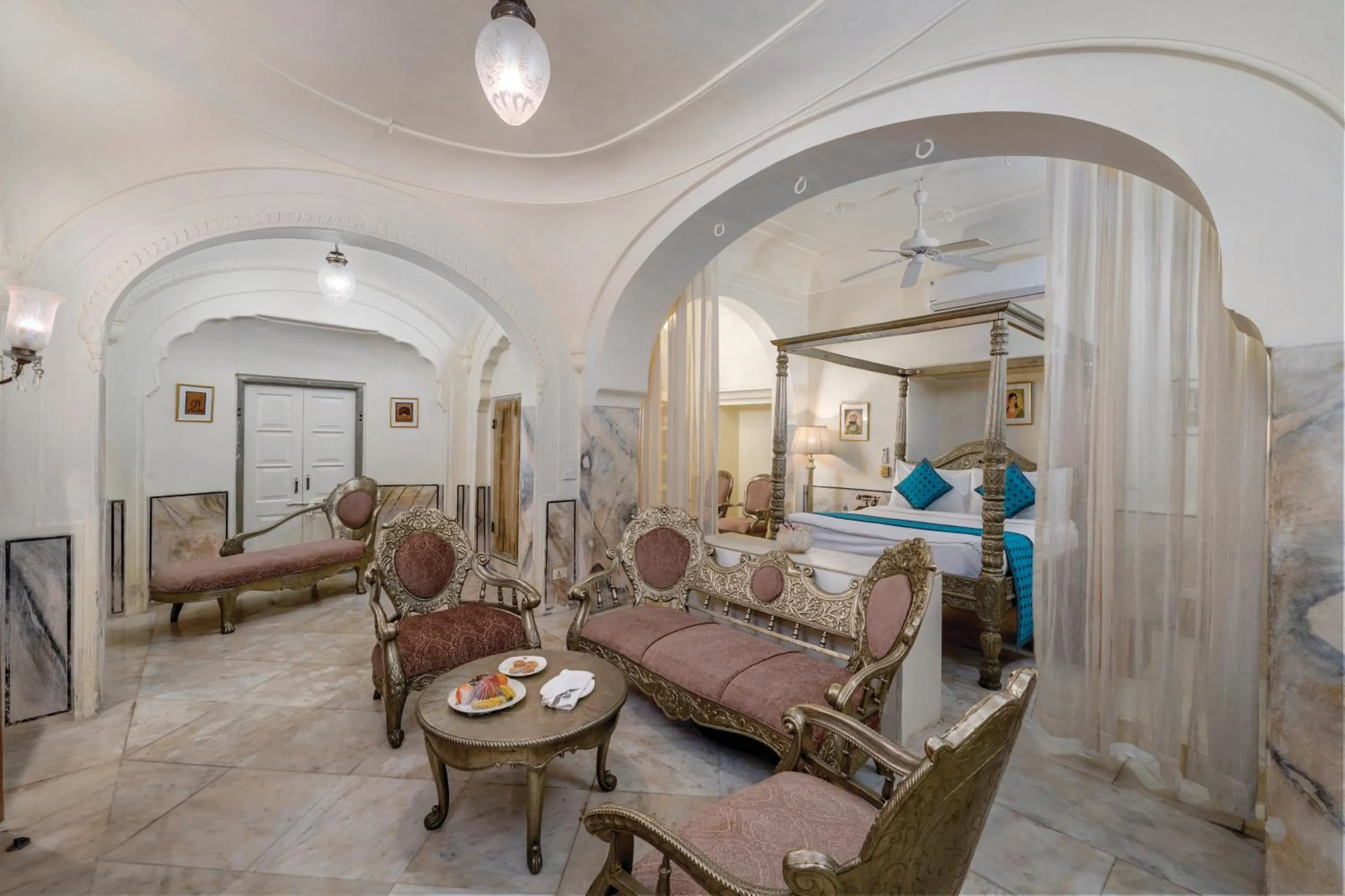 Bedroom in Chomu Palace Jaipur - A Heritage Hotel