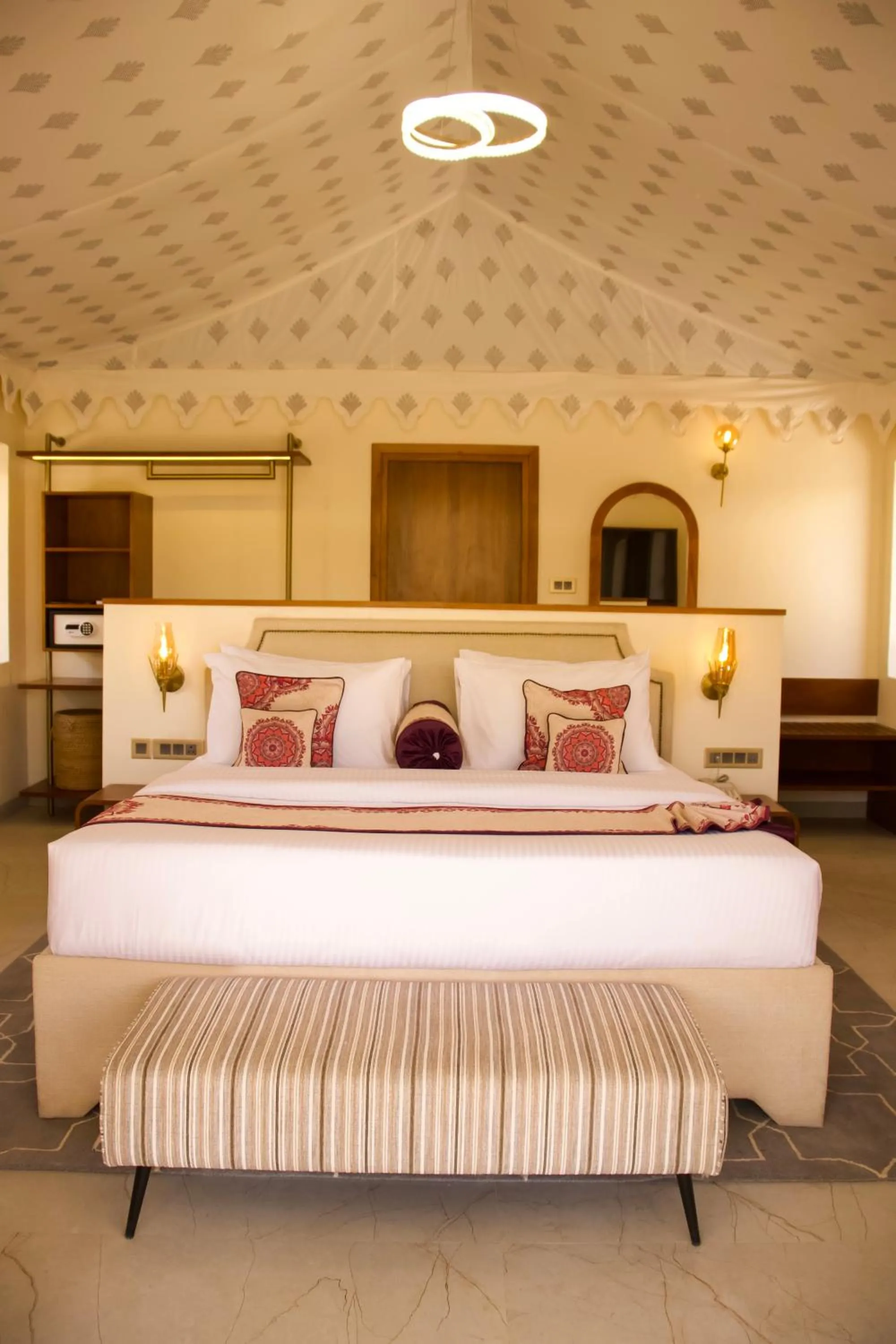 Bed in Chokhi Dhani The Palace Hotel