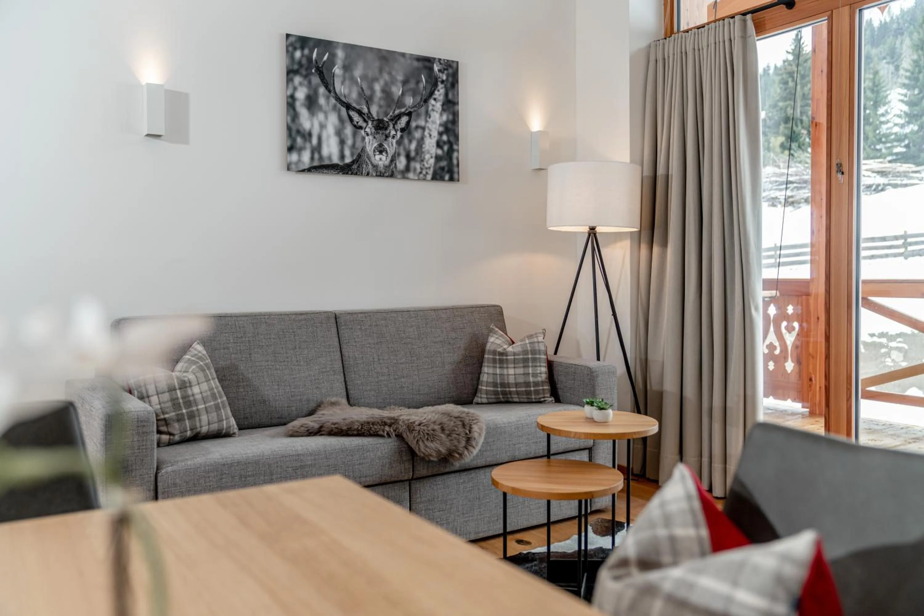 Living room in Skylodge Alpine Homes