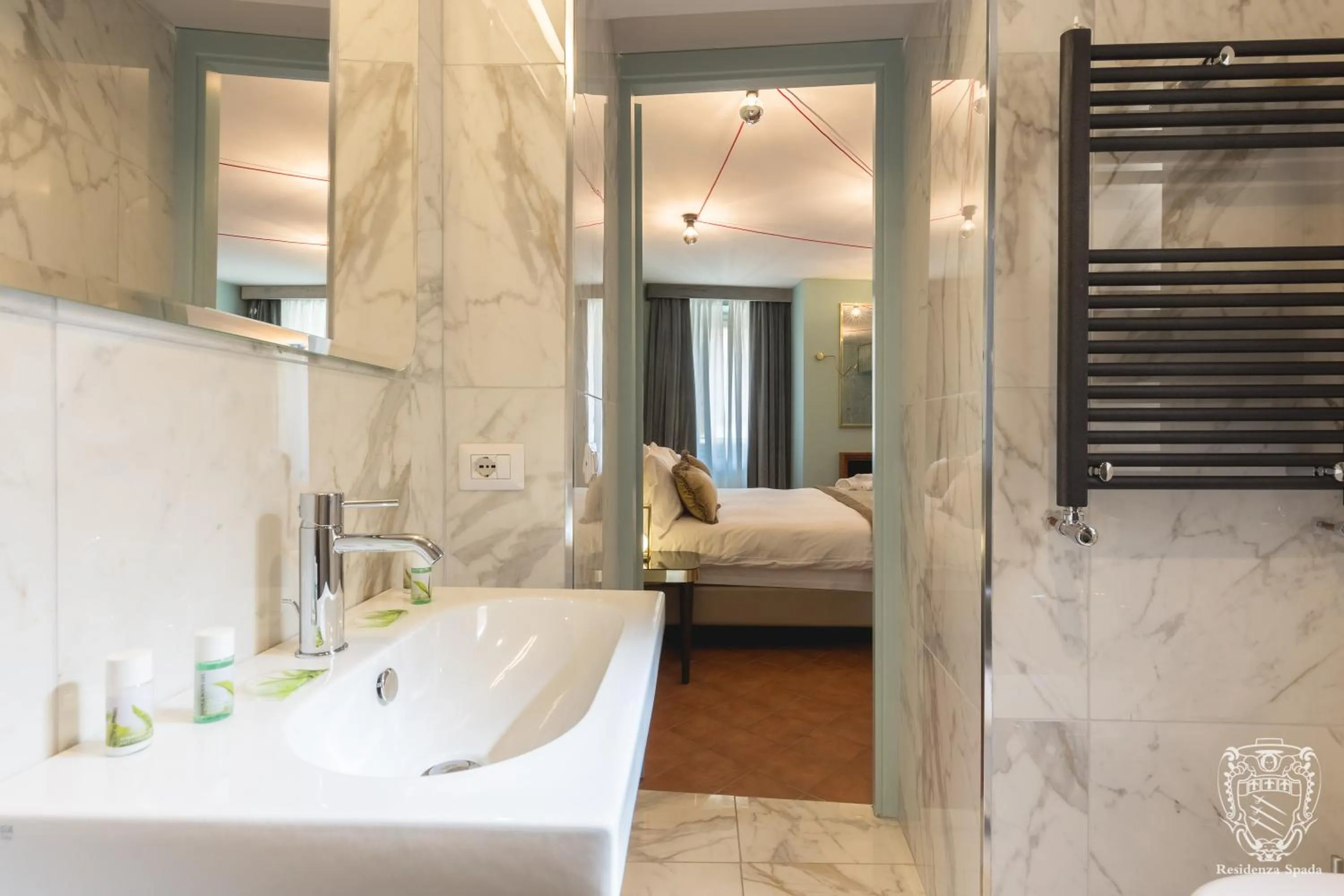 Bathroom, Bed in Residenza Spada