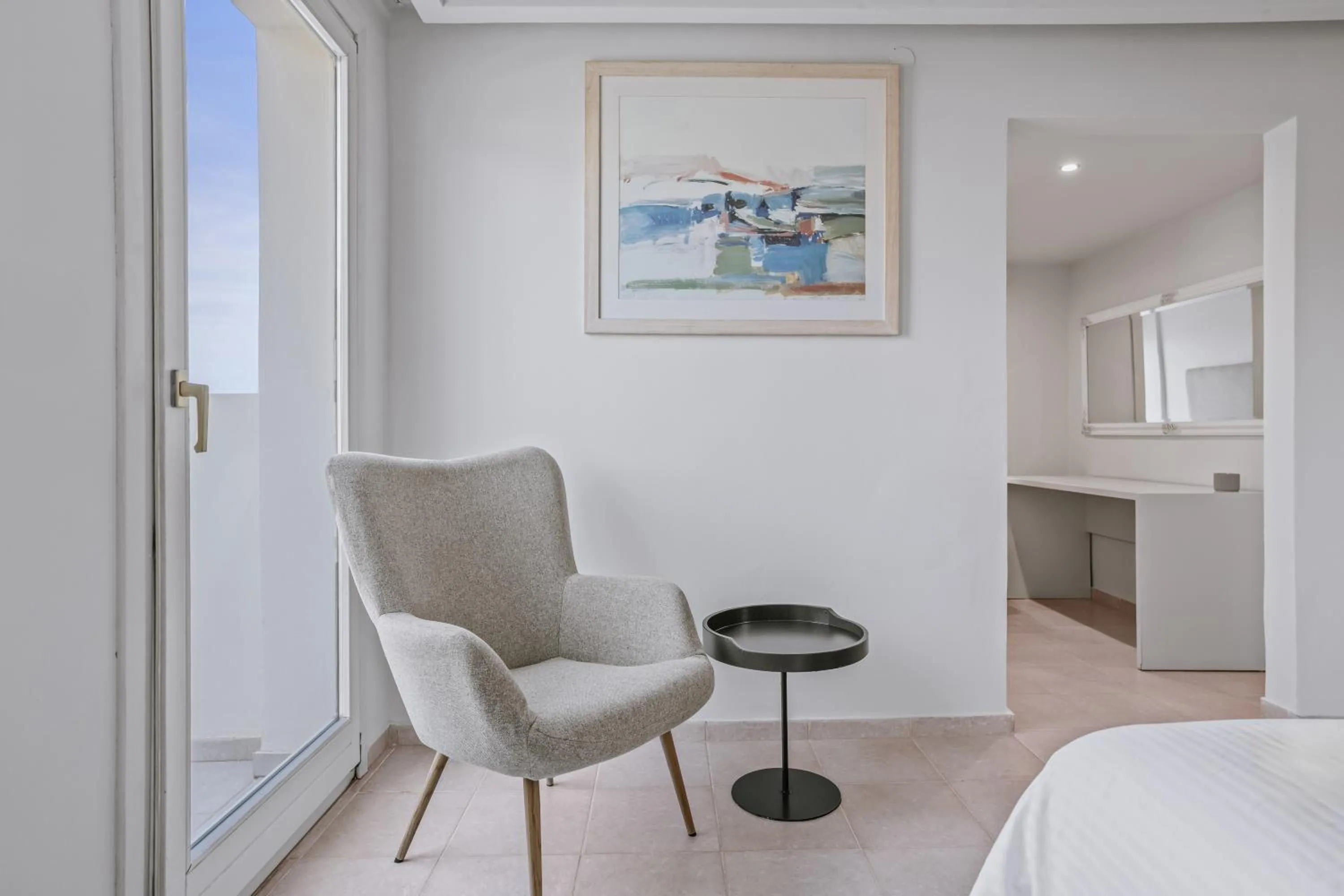 Seating area, Bed in Almyra Resort