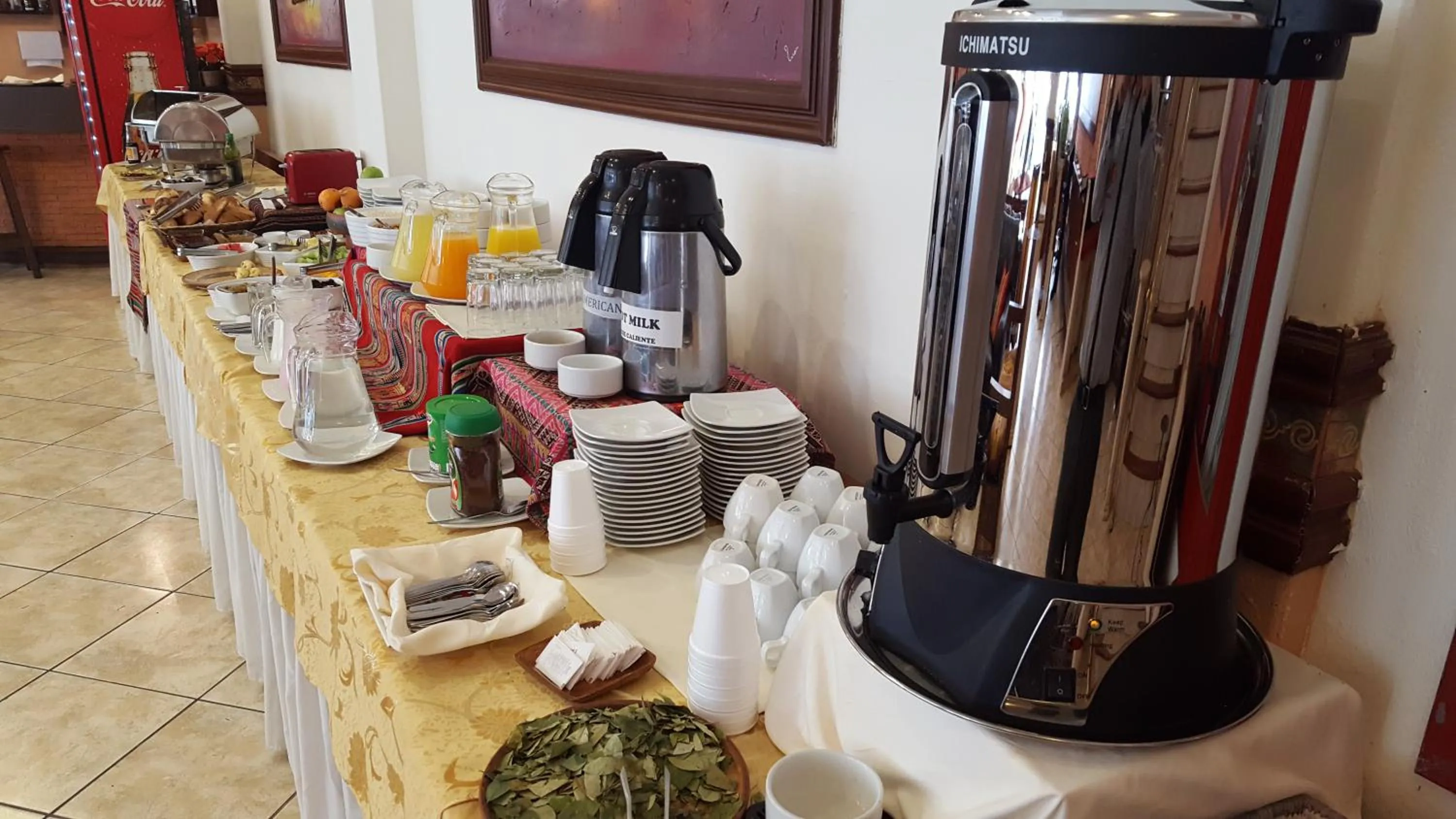 Buffet breakfast in Hotel Taypikala Machupicchu