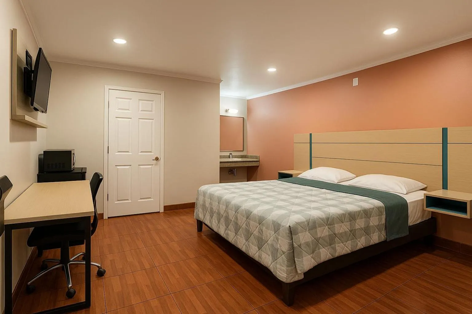 Bed in Sand Piper Motel - Los Angeles