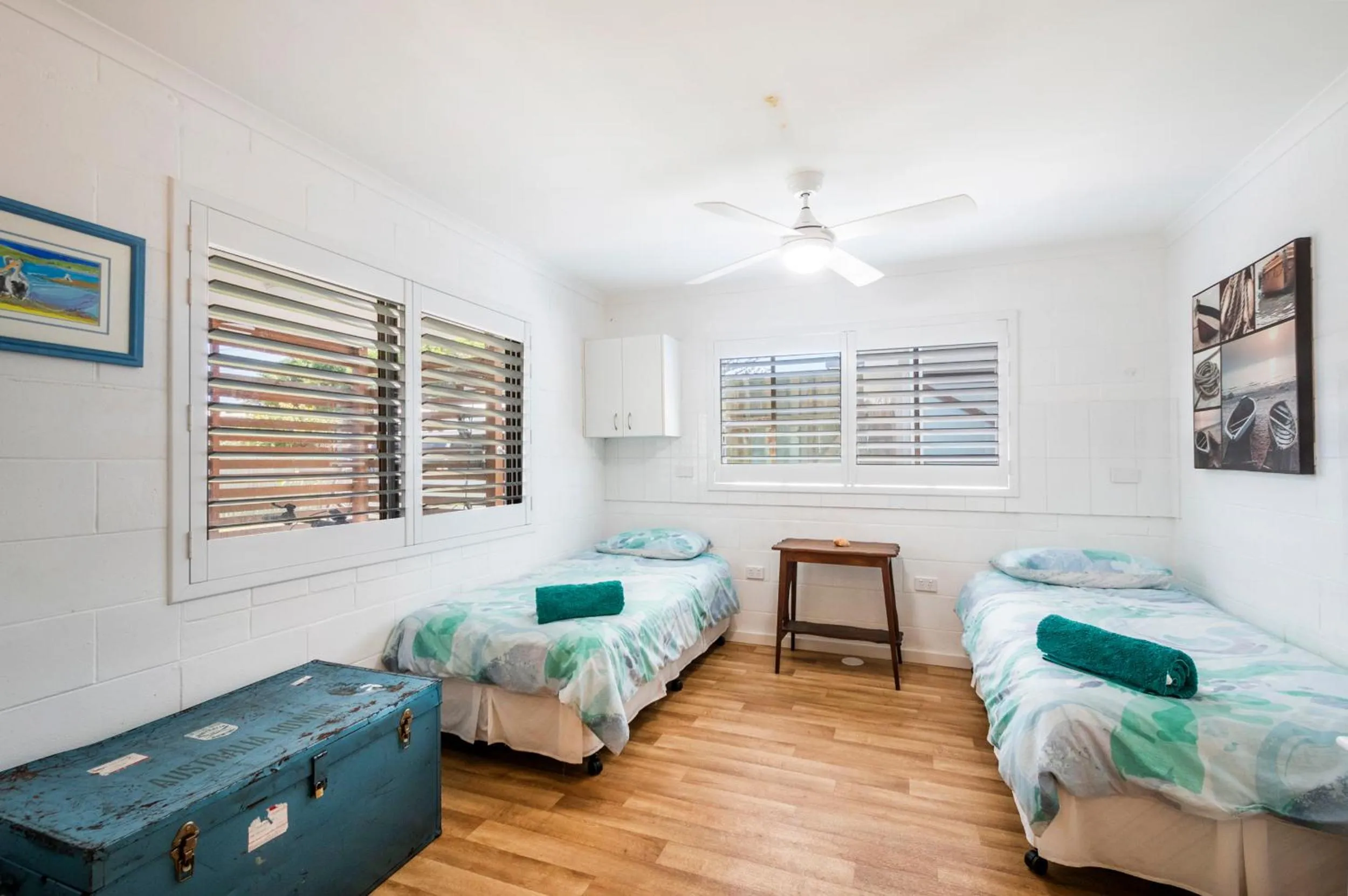 Bedroom, Bed in Blue River Apartments