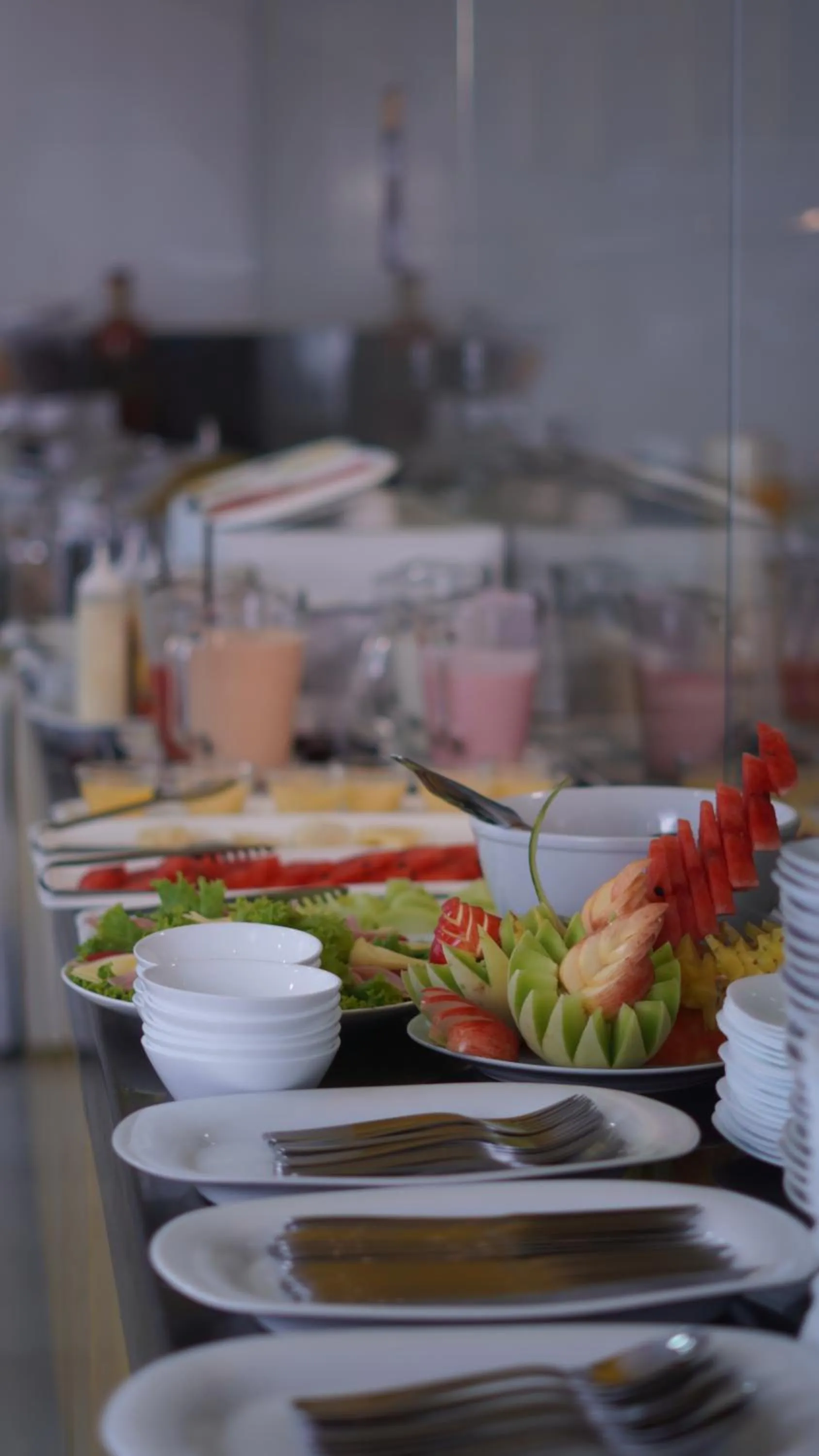 Buffet breakfast in Delfines Apart Hotel