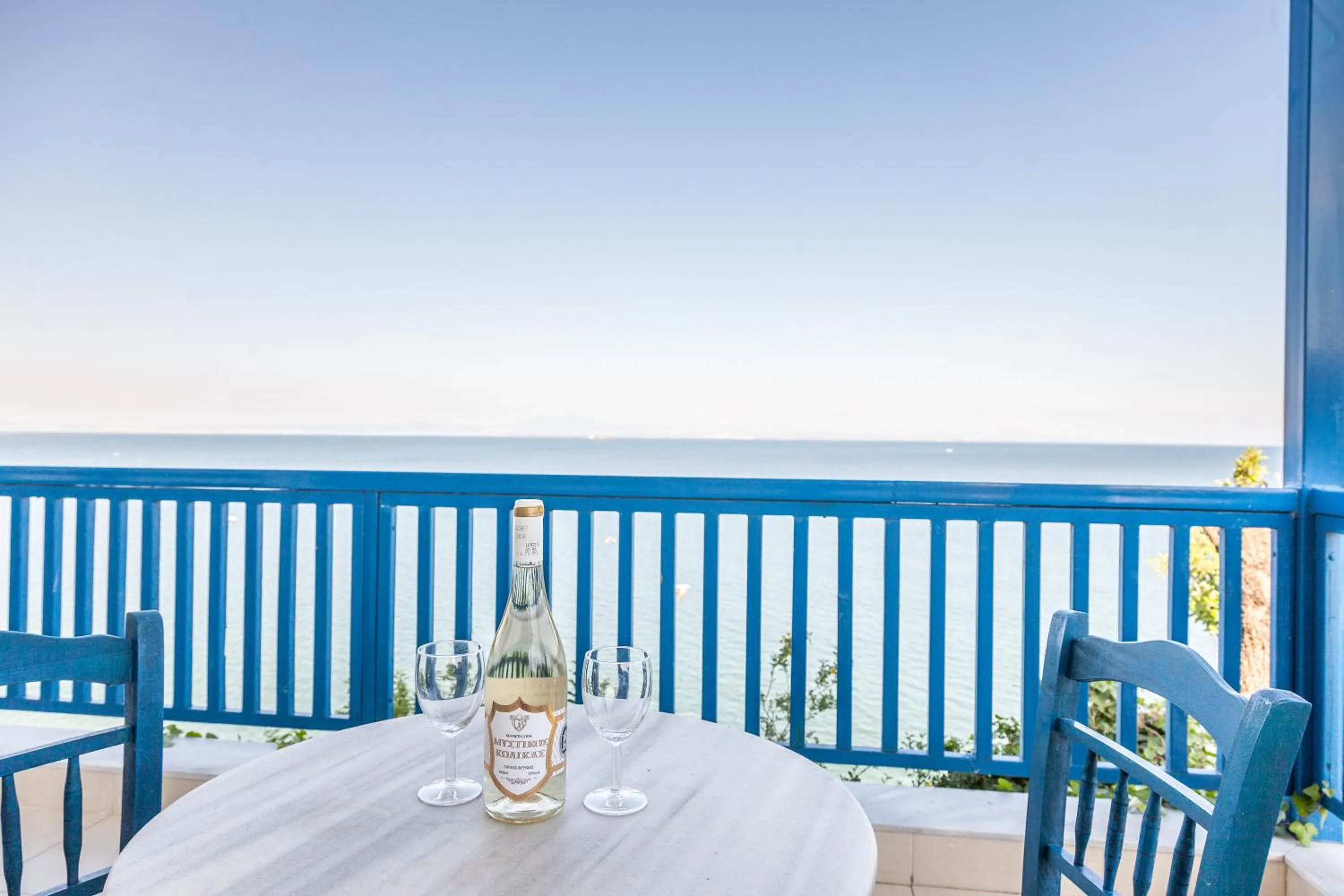 Balcony/Terrace in Navy Greece Villa with swimming pool & sea view