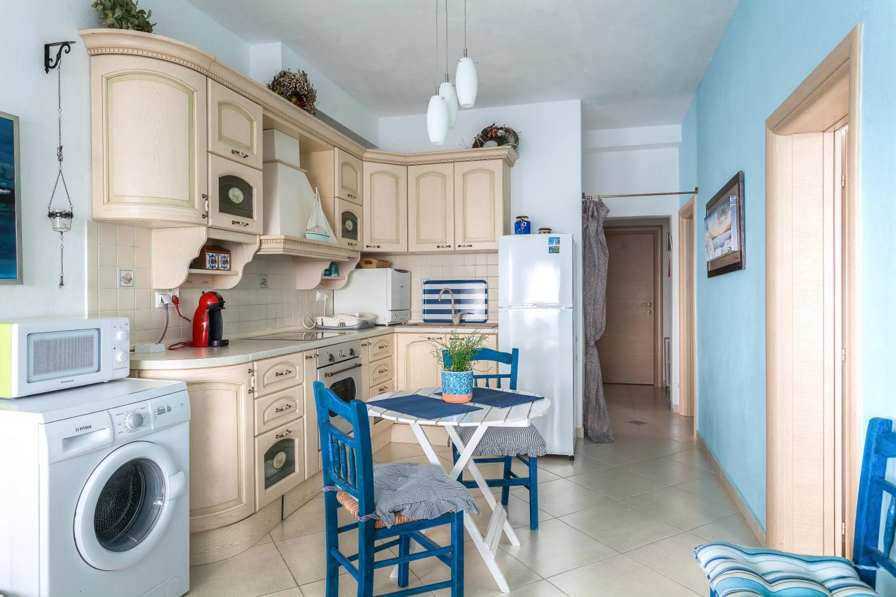 Kitchen or kitchenette in Navy Greece Villa with swimming pool & sea view