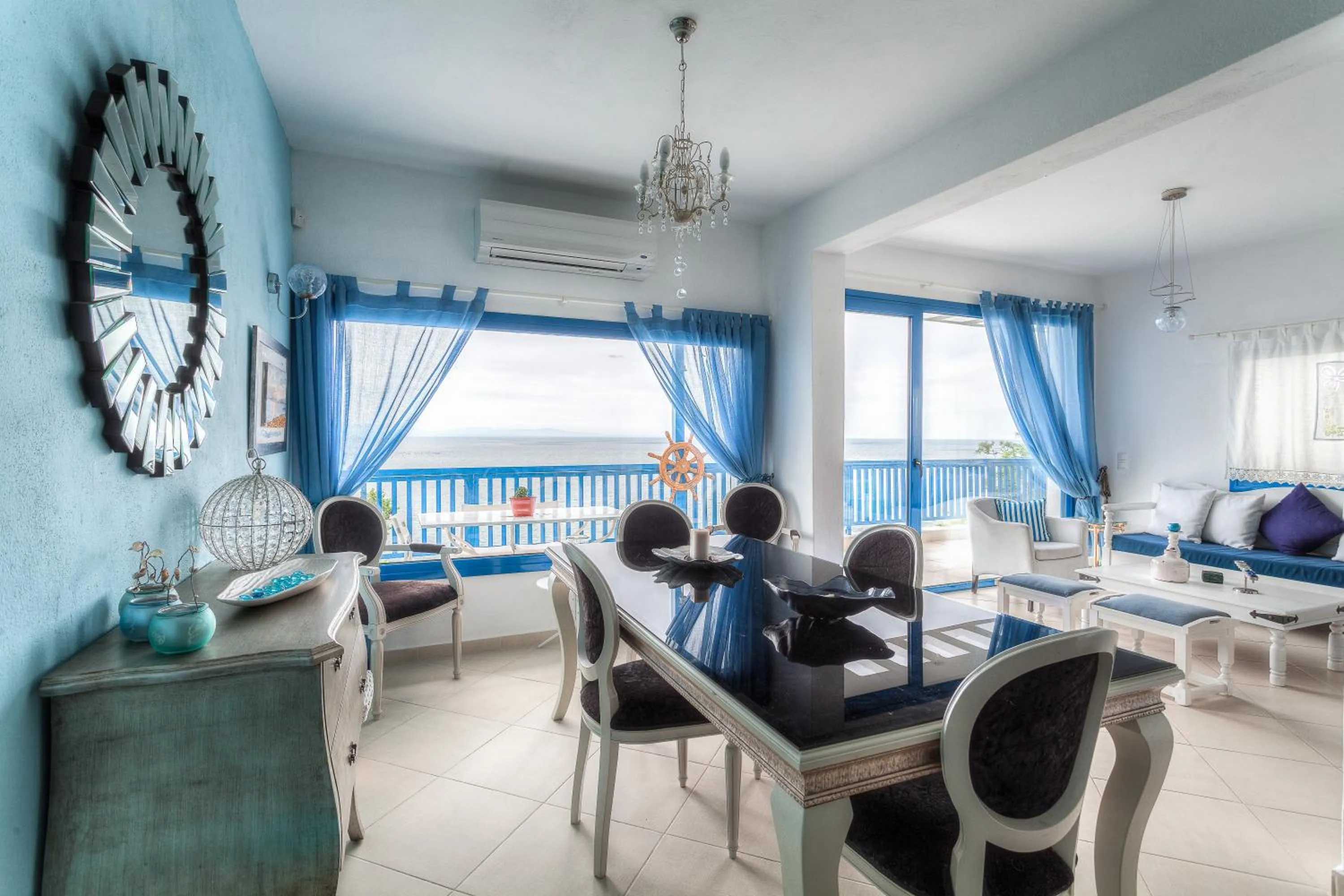 Navy Greece Villa with swimming pool & sea view