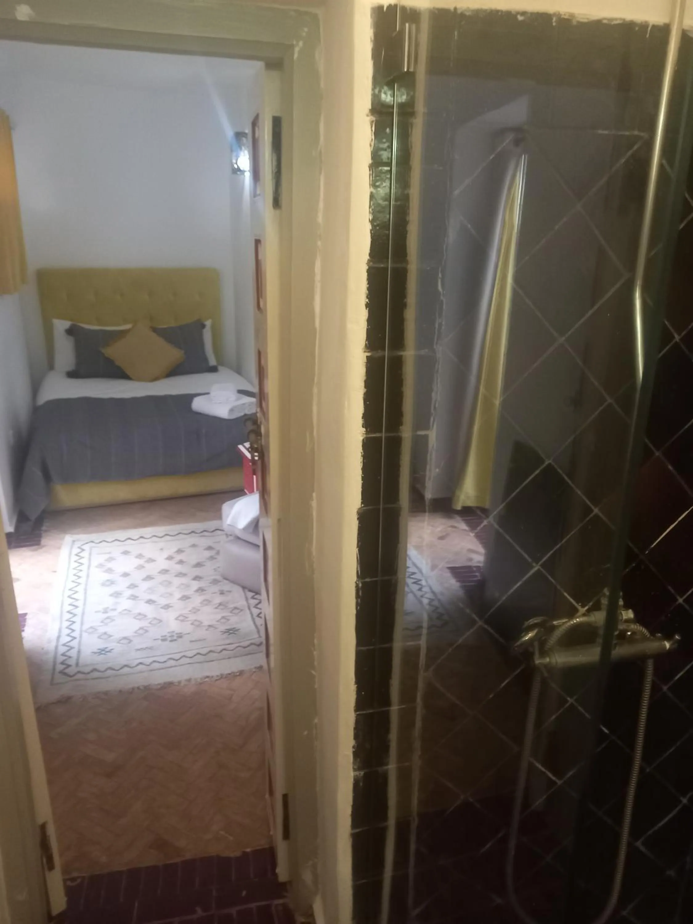 Shower, Bed in Riad Les Jardins des Lilas