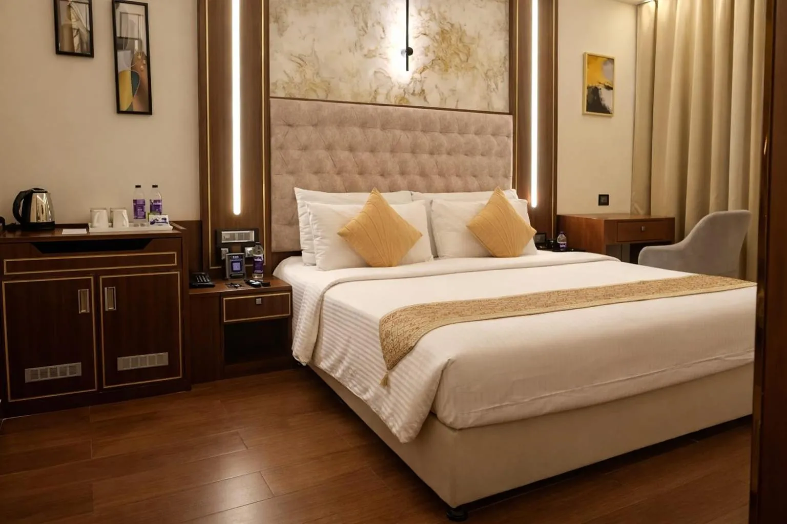 Bed in Saj Luciya -A Classified 4 Star Hotel
