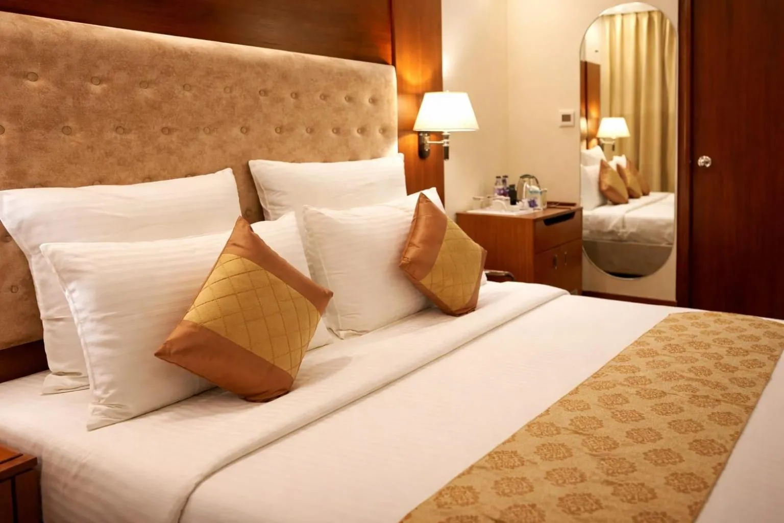 Bed in Saj Luciya -A Classified 4 Star Hotel