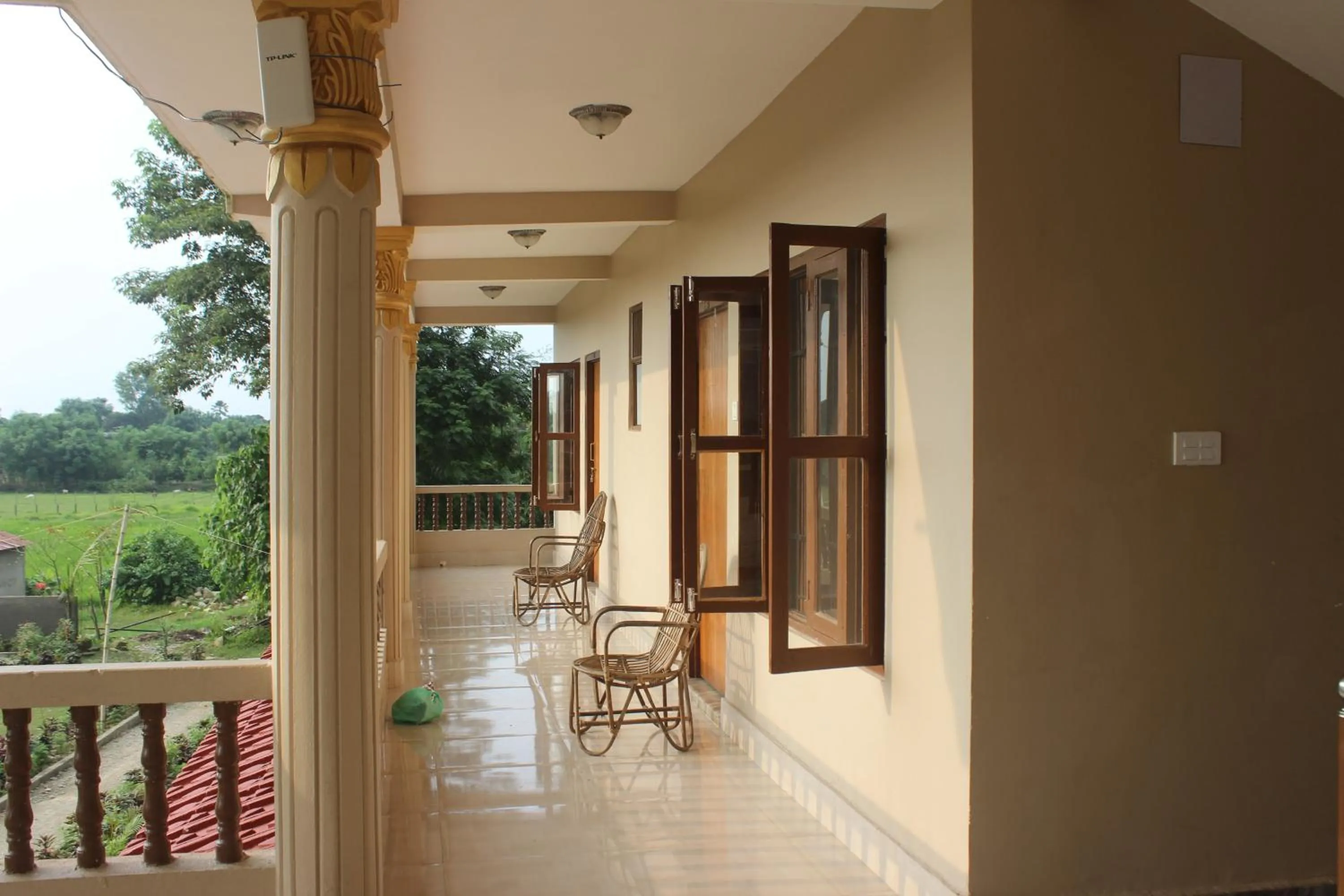 Balcony/Terrace in Chitwan Forest Resort with swimming pool , Chitwan National Park