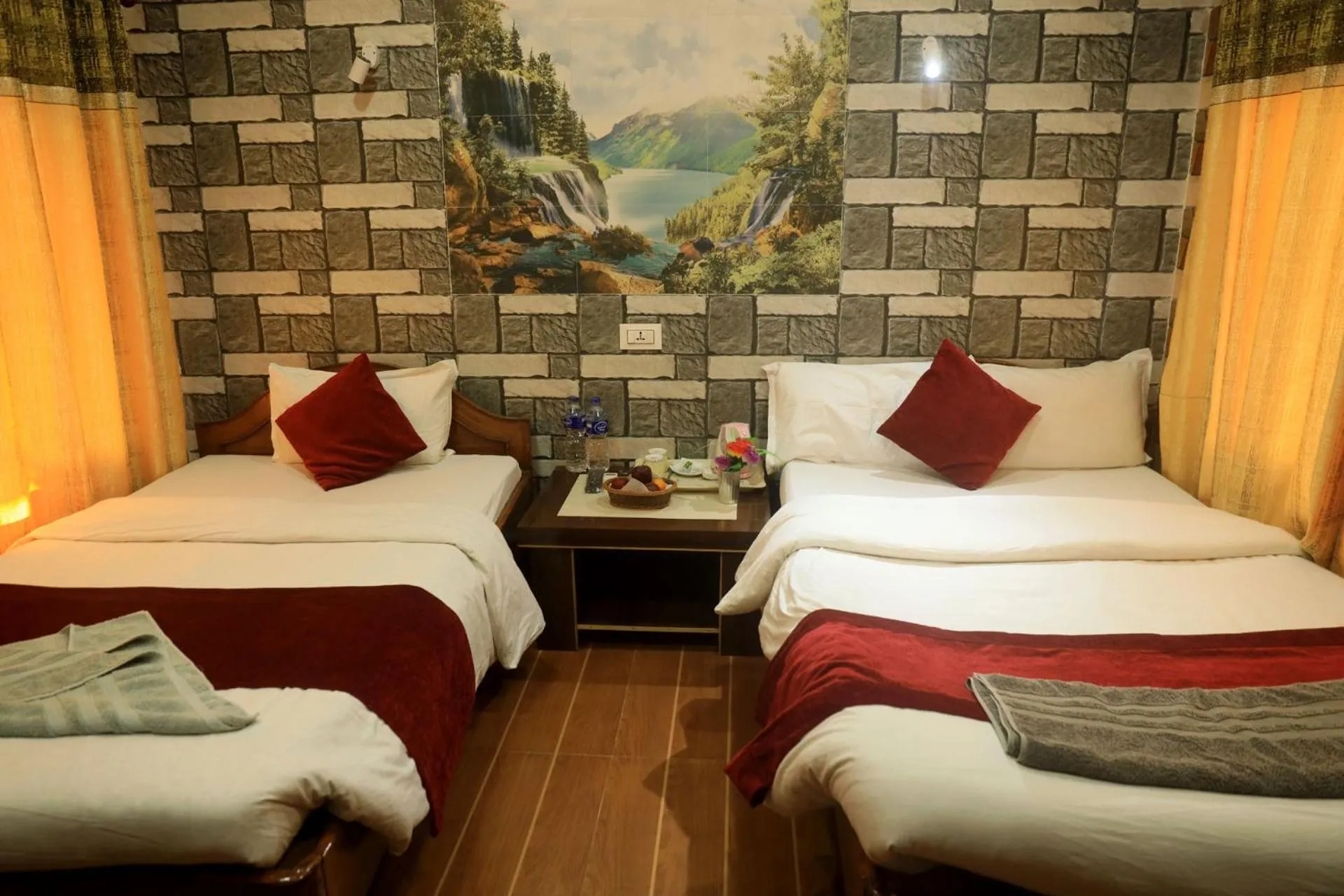 Photo of the whole room, Bed in Chitwan Forest Resort with swimming pool , Chitwan National Park