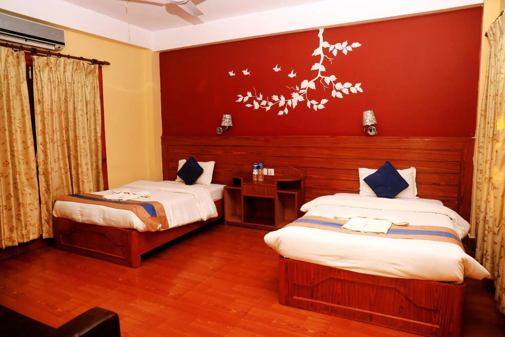 Photo of the whole room, Bed in Chitwan Forest Resort with swimming pool , Chitwan National Park