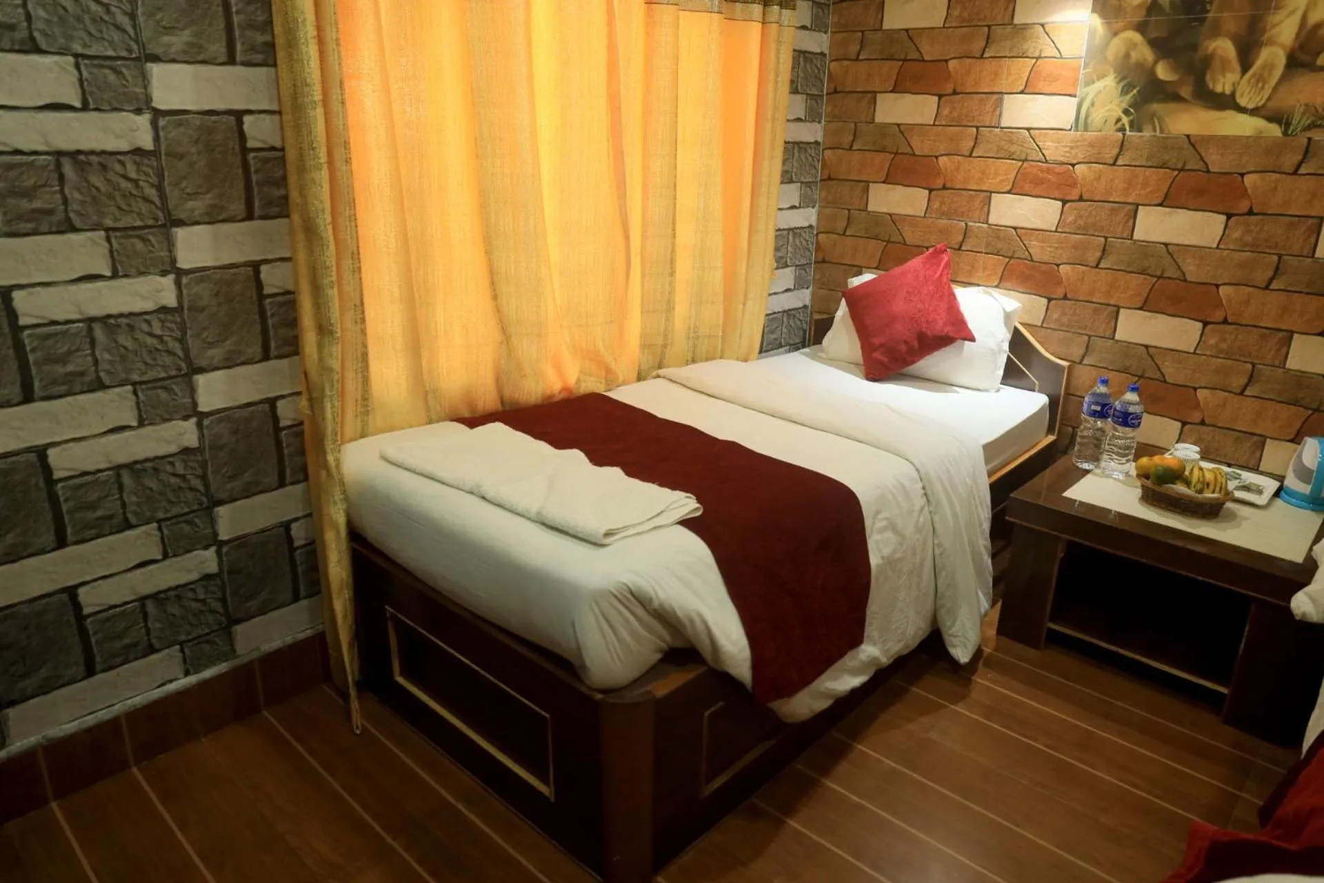 Bedroom, Bed in Chitwan Forest Resort with swimming pool , Chitwan National Park
