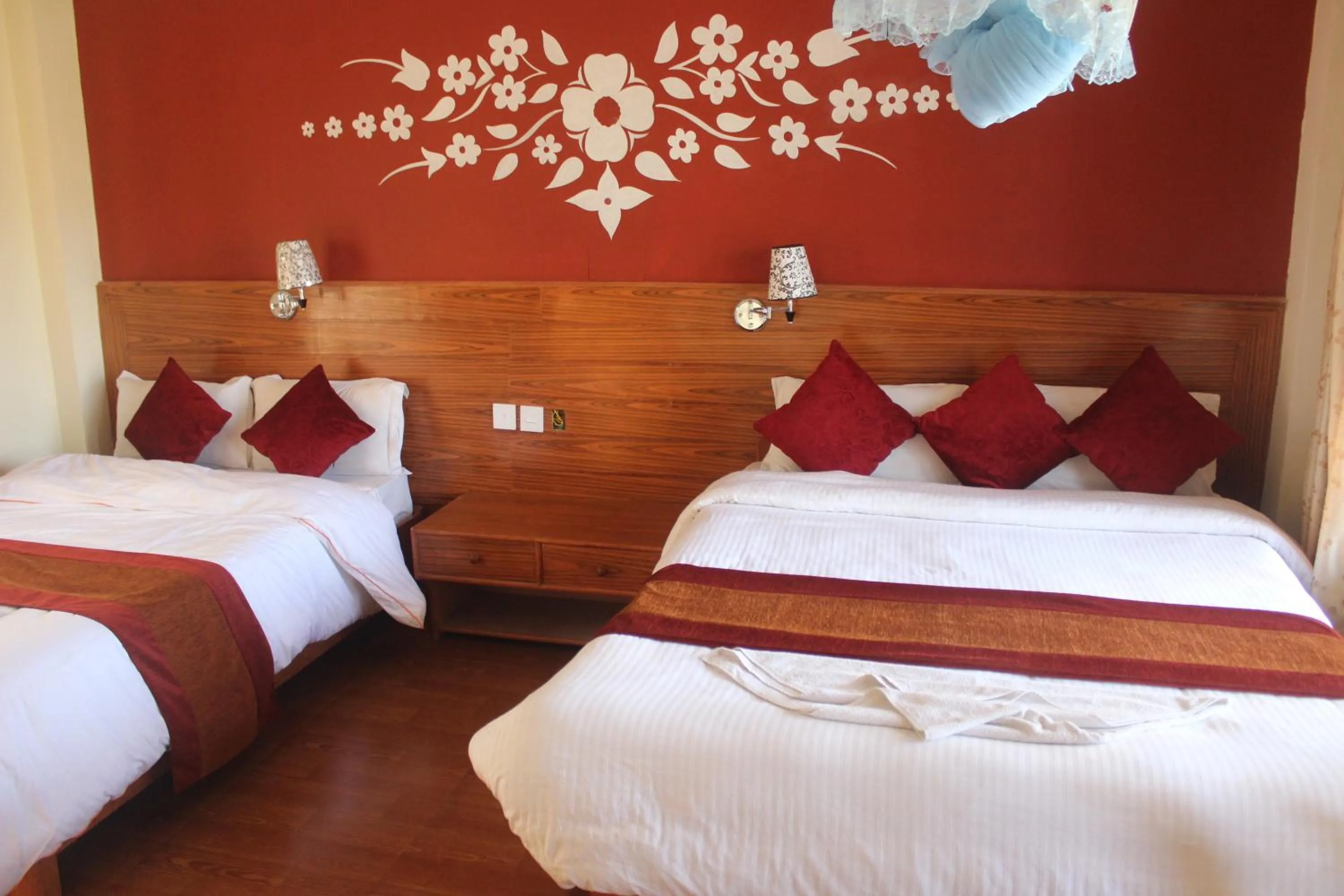 Bedroom, Bed in Chitwan Forest Resort with swimming pool , Chitwan National Park