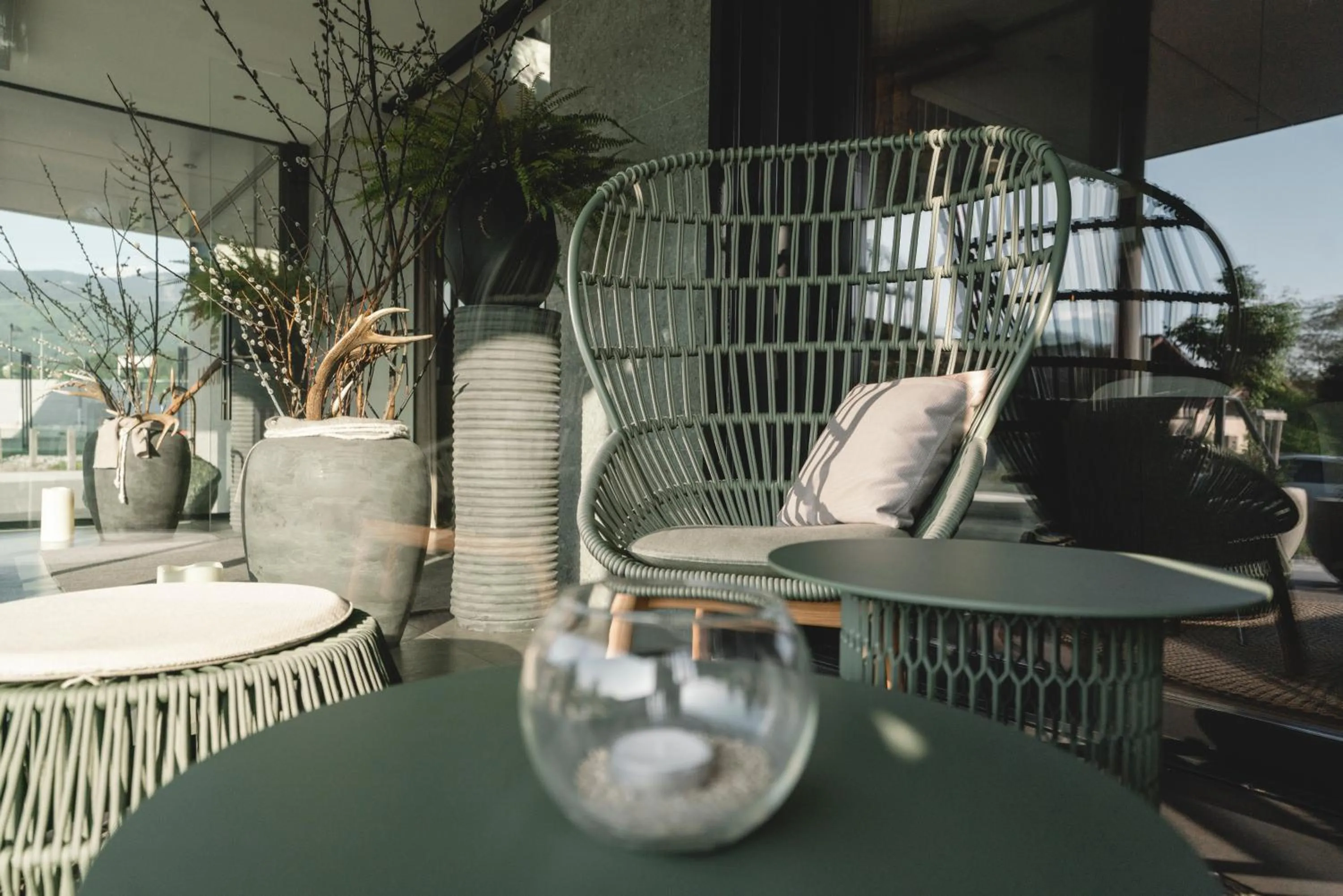 Lobby or reception in Langwies Genussherberge