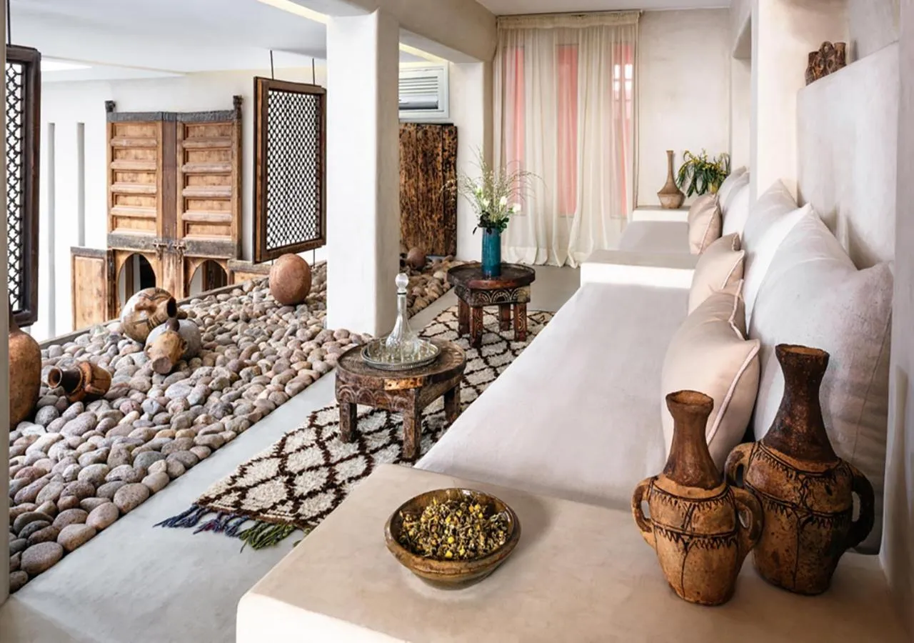 Steam room, Bed in Riad Slitine & Spa