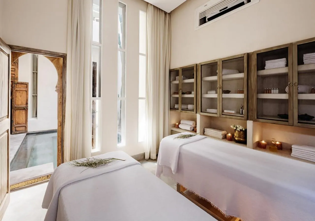 Steam room, Bed in Riad Slitine & Spa