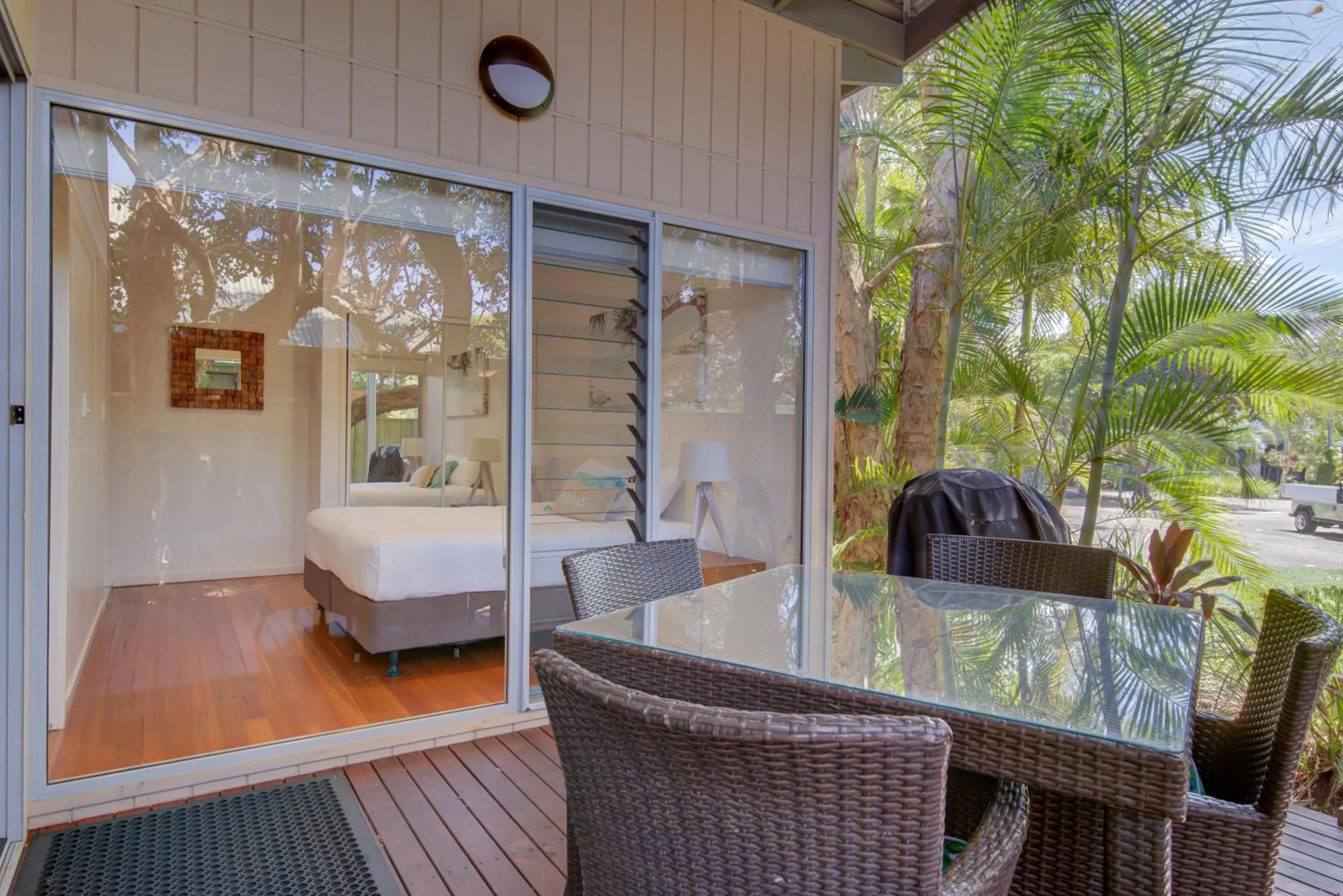Patio, Bed in Mobys Beachside Retreat