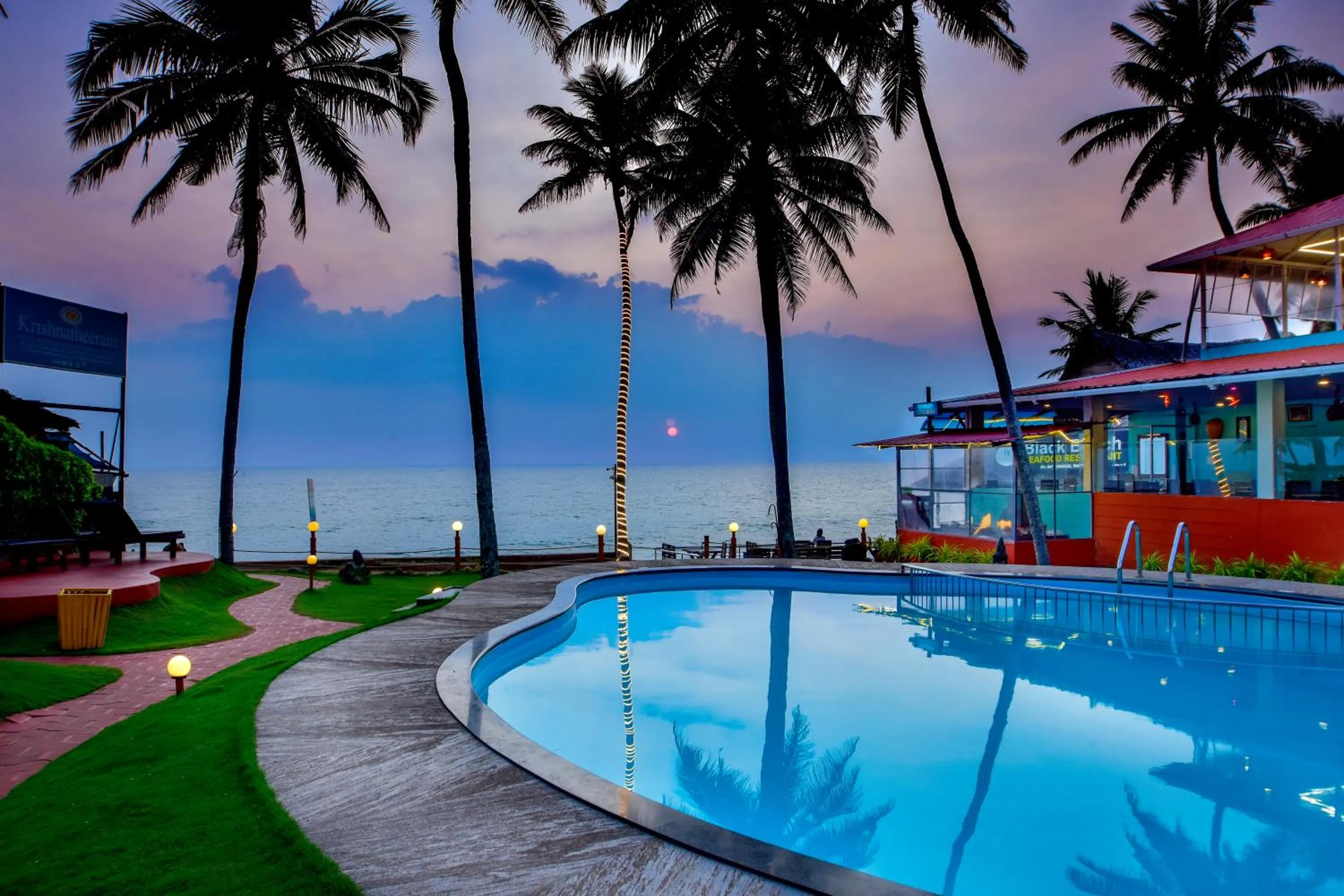 Pool view in Krishnatheeram Ayur Holy Beach Resorts