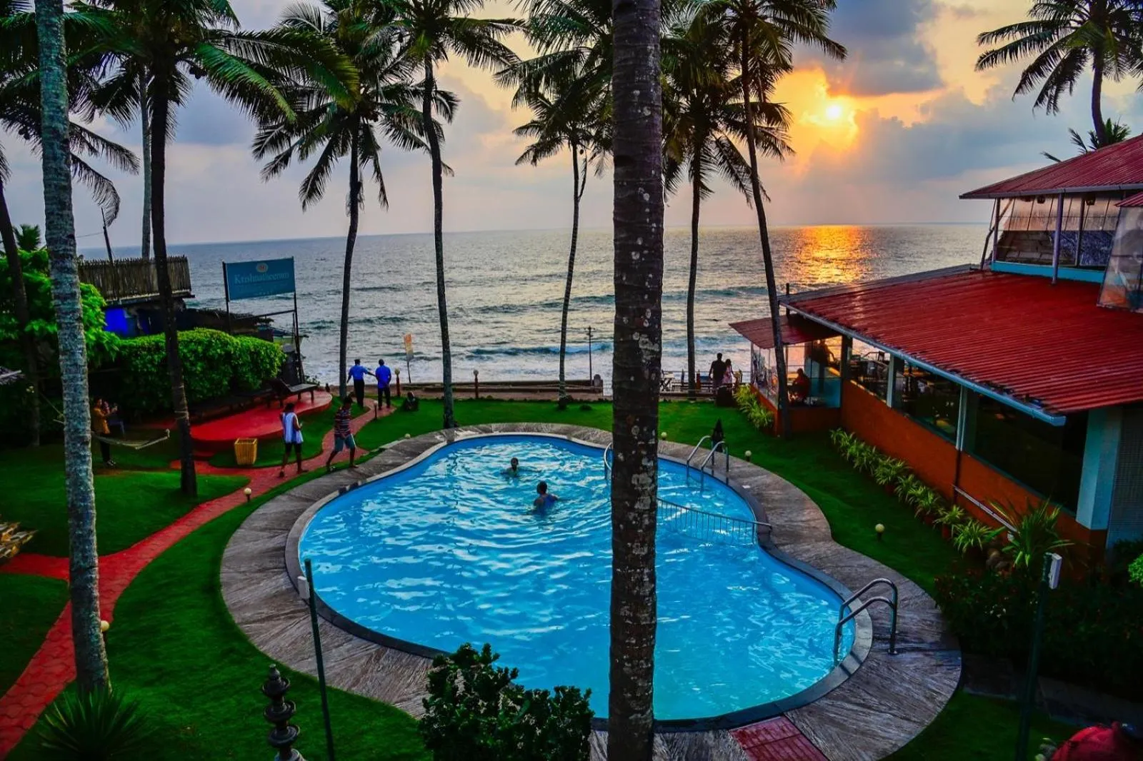 Swimming pool in Krishnatheeram Ayur Holy Beach Resorts