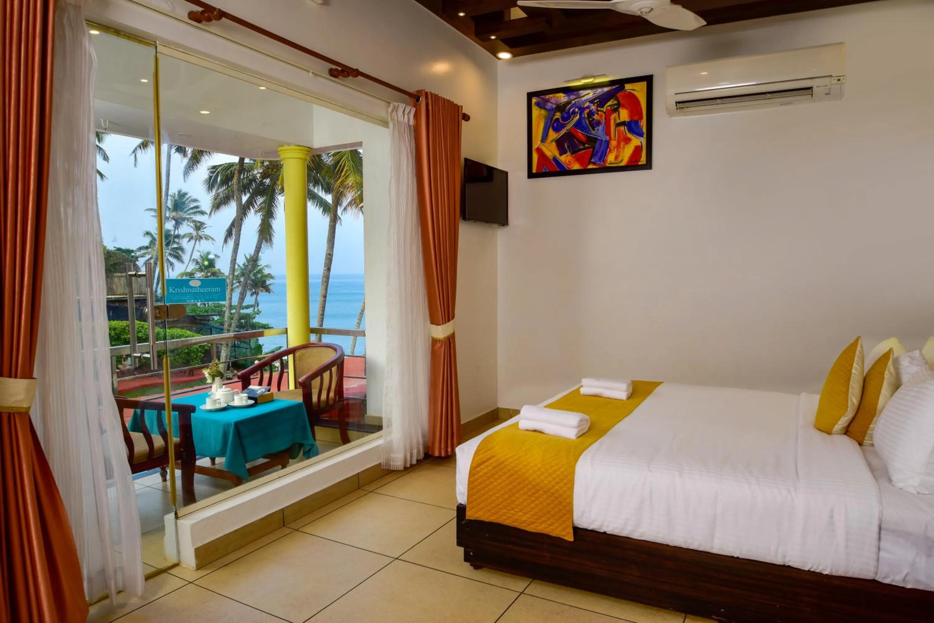 Bedroom, Bed in Krishnatheeram Ayur Holy Beach Resorts